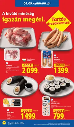 SELECT&GO Sushi, Többféle. 210 g; 1 kg = 7 139 Ft - amely érvényes a következő dátumtól: 09.04.2026 | Oldal: 2