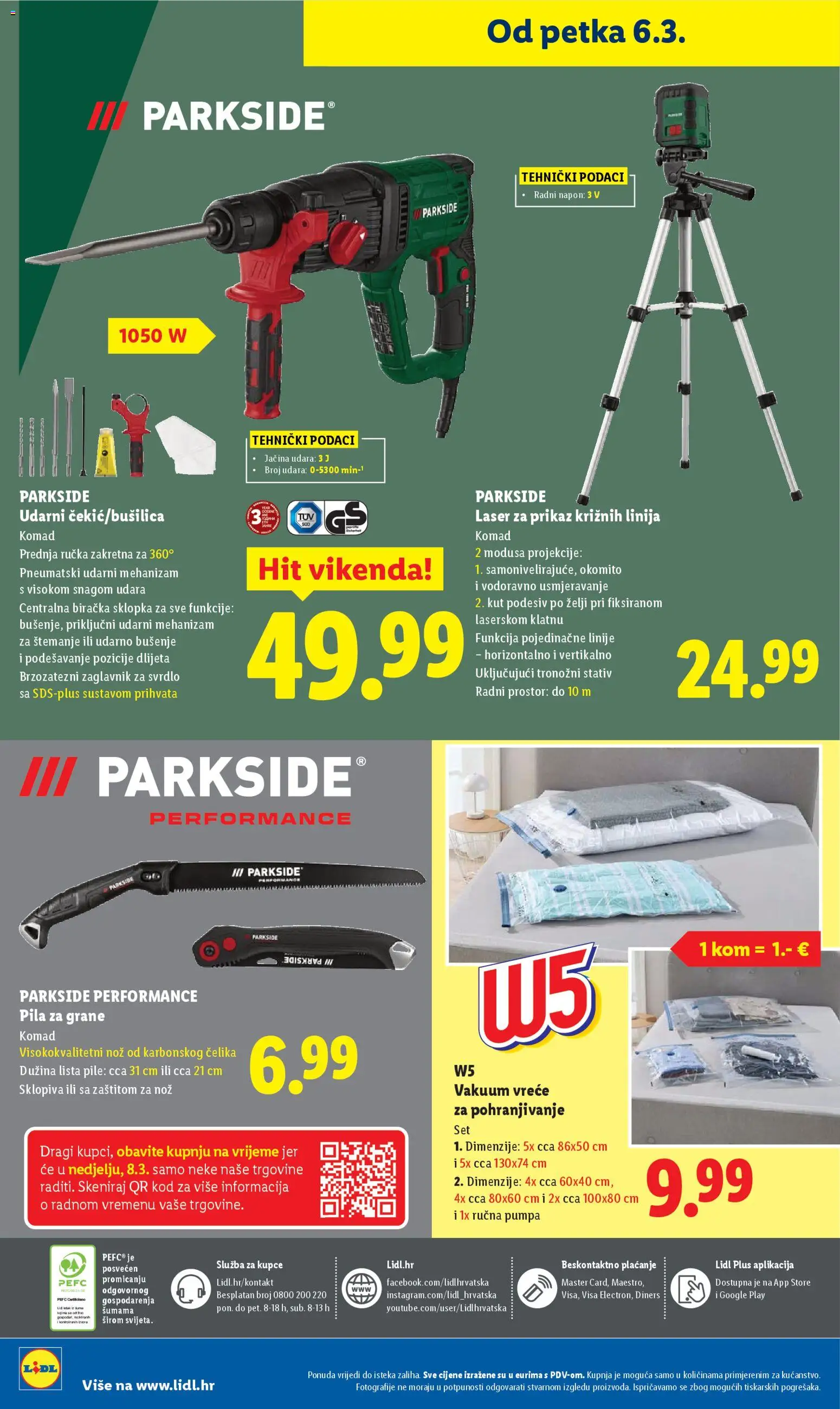 Lidl katalog | vrijedi od 02.03.2026 | Stranica: 66 | Proizvodi: Nož, Pila, Parkside