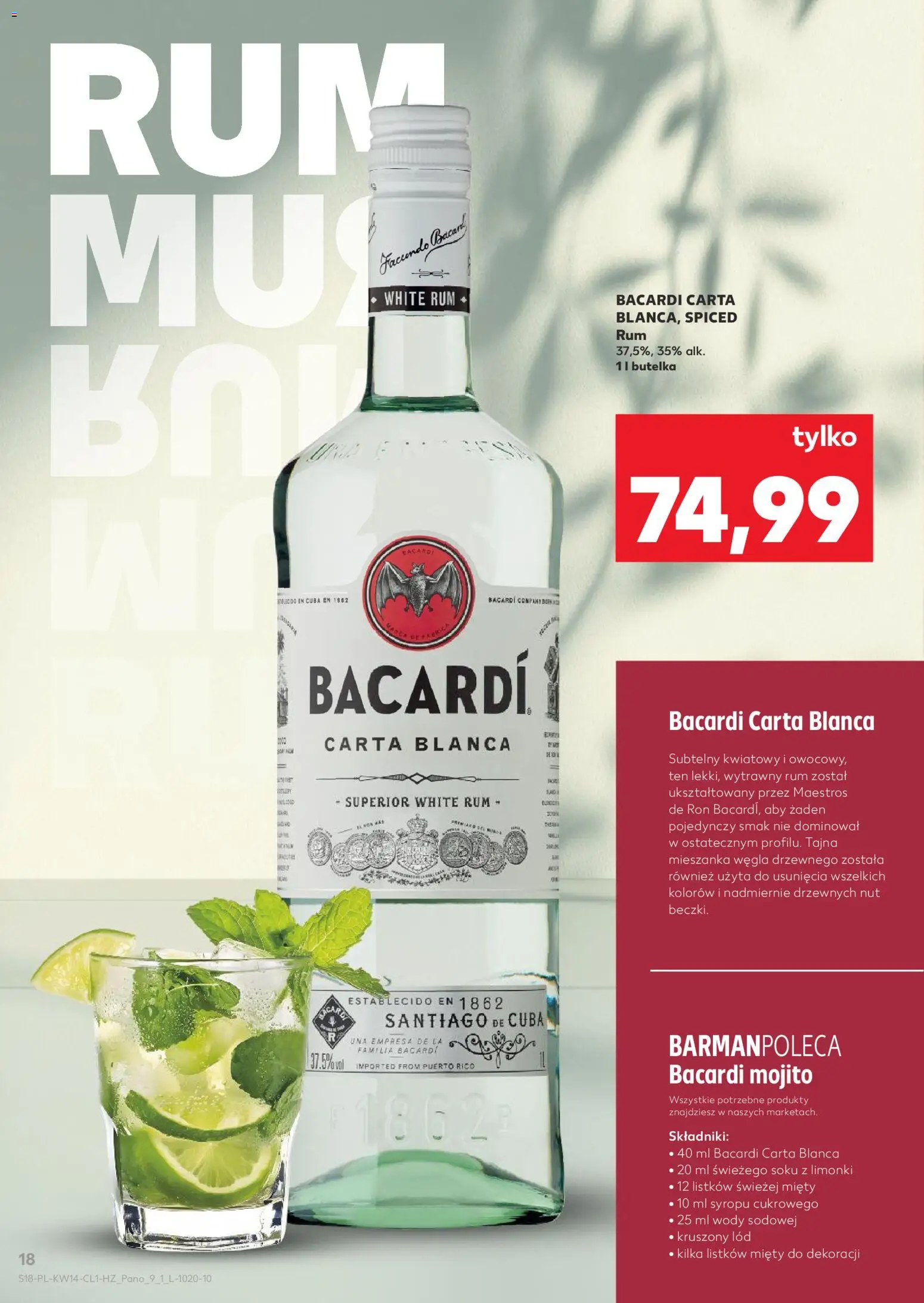 Kaufland Polsko leták - Barek od 01.04.2026 | Strana: 18 | Produkty: Rum, Mojito