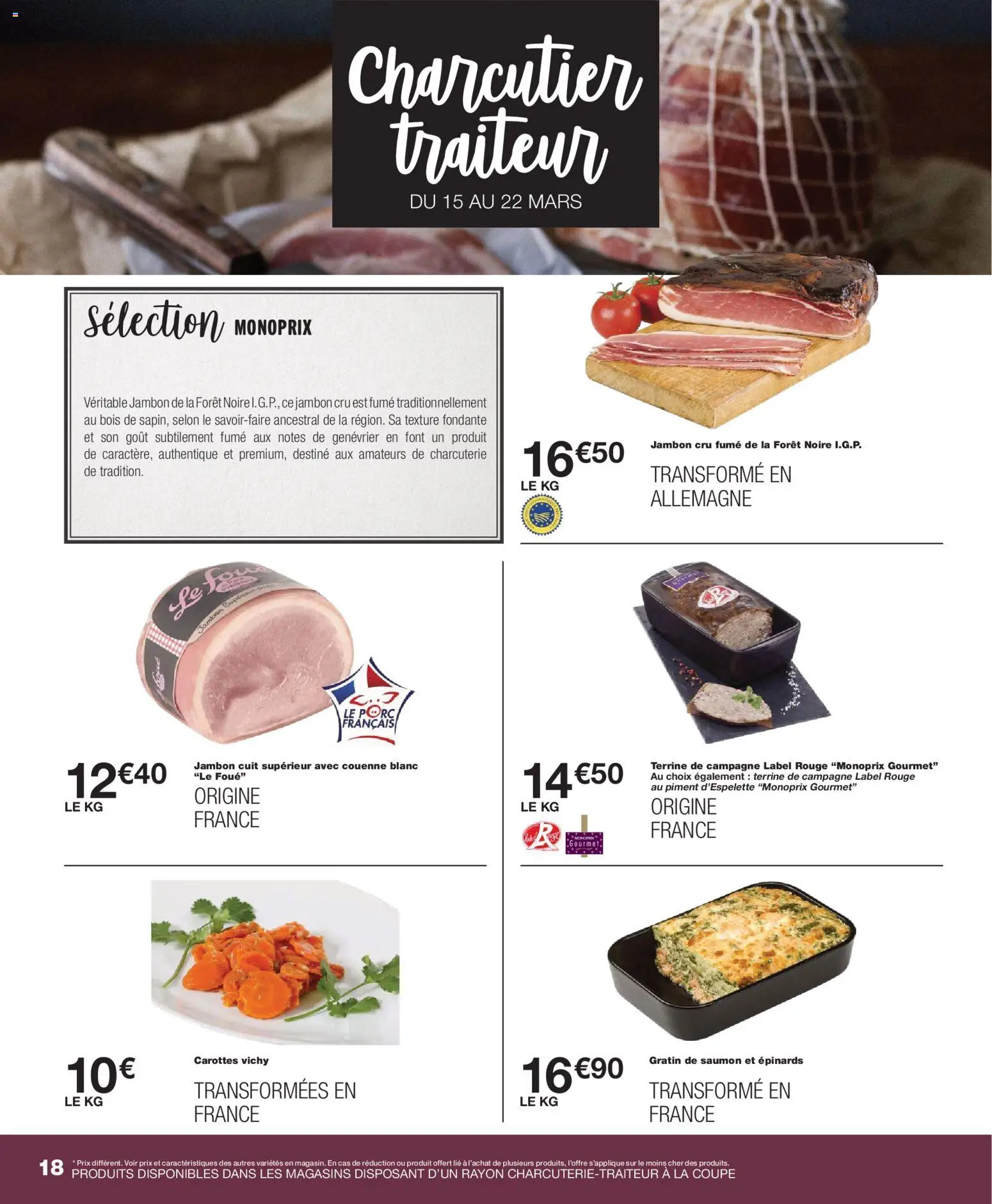 {H1} | Page: 18 | Produits: Carottes, Jambon Cru, Piment d'espelette, Jambon