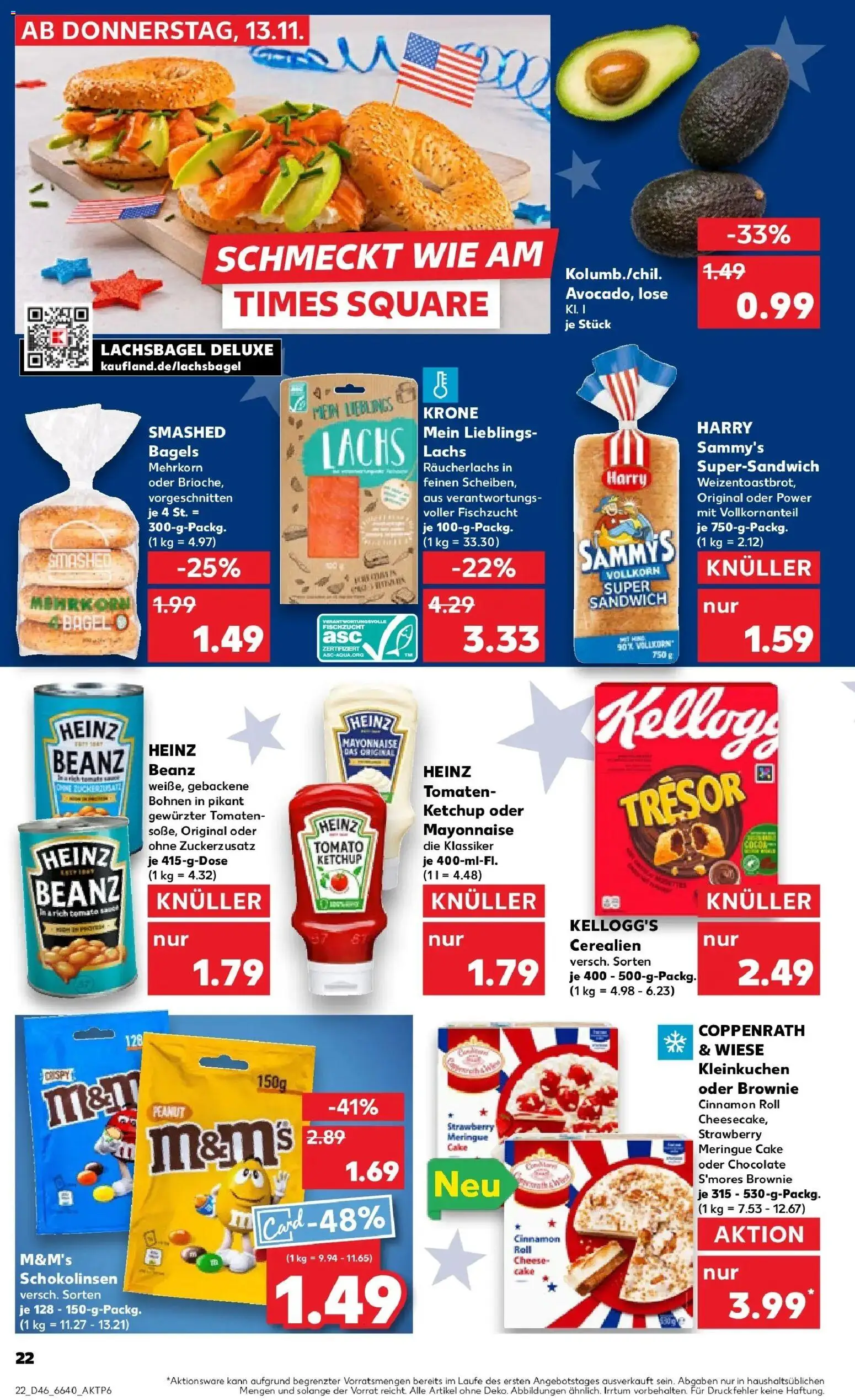 Kaufland prospekt Heidenheim An Der Brenz	 – gültig ab 13.11.2025 | Seite: 22 | Produkte: Toast, M&M's, Avocado, Ketchup