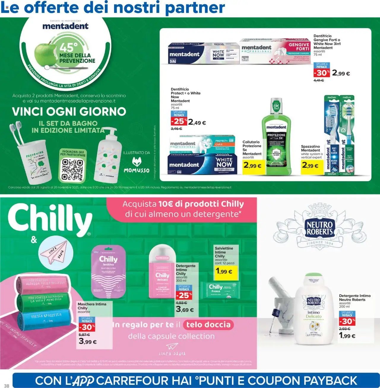 Volantino Carrefour del 10.10.2025 | Pagina: 38 | Prodotti: Collutorio, Detergente intimo, Detergente, Bagno