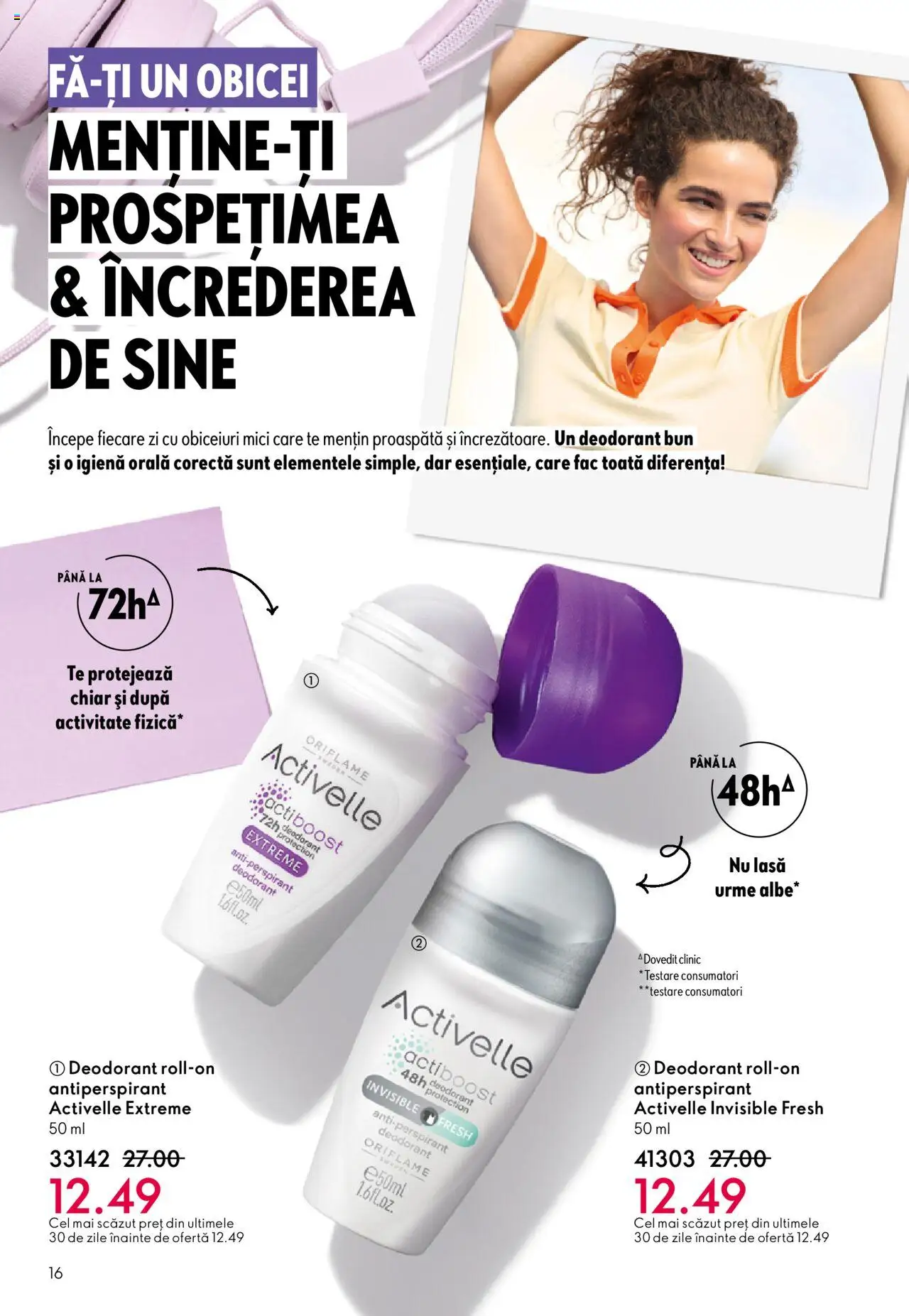 Noul catalog Oriflame – valabil de la 01.10.2025 | Pagină: 16 | Produse: Mici, Deodorant, Antiperspirant
