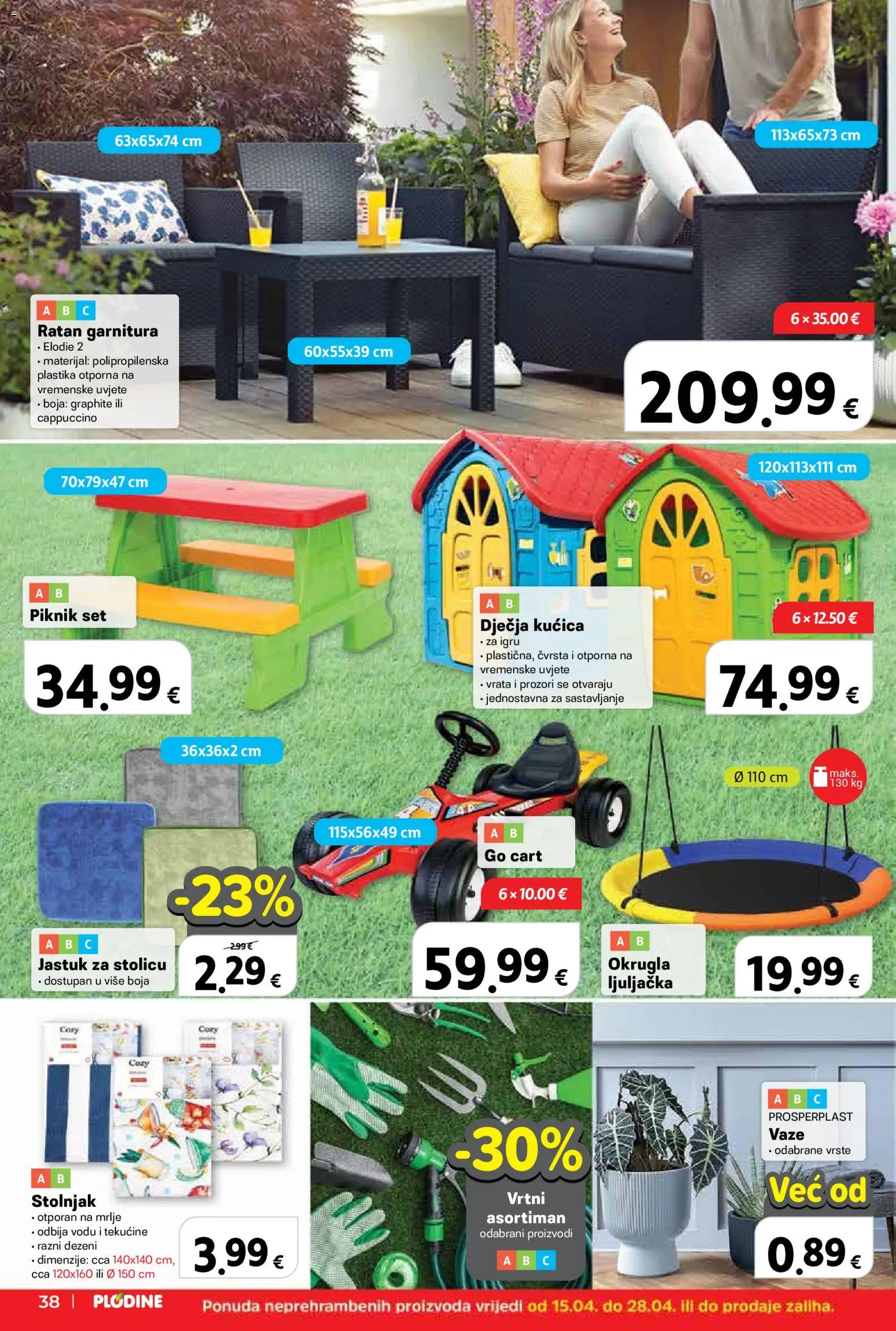 Plodine katalog | vrijedi od 15.04.2026 | Stranica: 38 | Proizvodi: Jastuk, Stolnjak, Vrata, Cappuccino