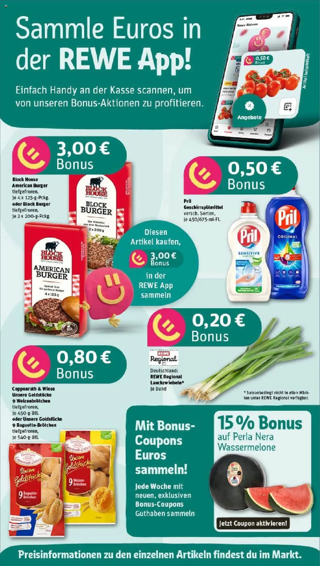 Rewe prospekt Lemgo	 - gültig ab dem 20.07.2025 | Seite: 2 | Produkte: Burger, Baguette, Geschirrspülmittel, Pril