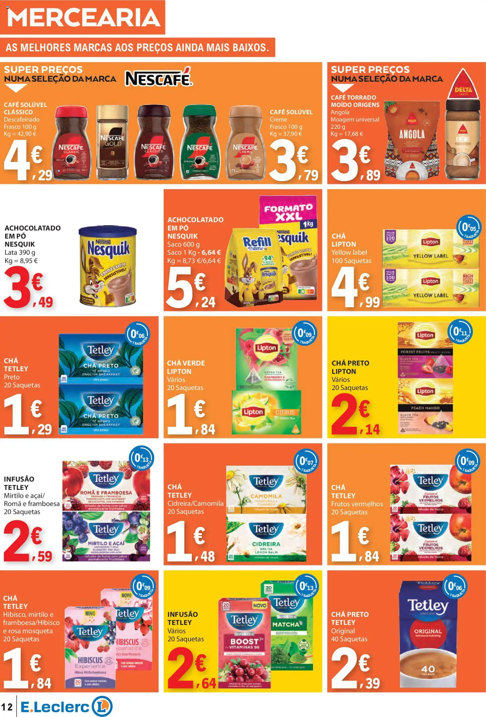 E.Leclerc folheto │ válido de 02.01.2026 | Página: 12 | Produtos: Pó, Café solúvel, Matcha, Café