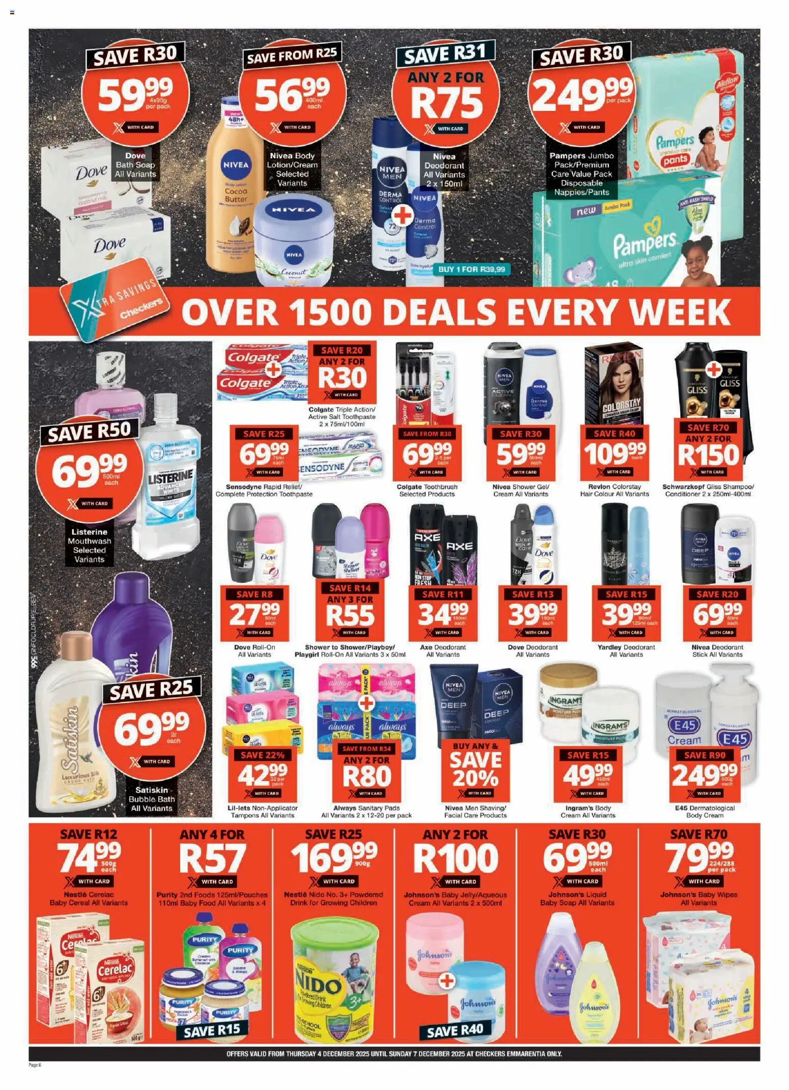 New Checkers catalogue – valid from 04.12.2025 | Page: 6 | Products: Butter, Conditioner, Soap, Baby food
