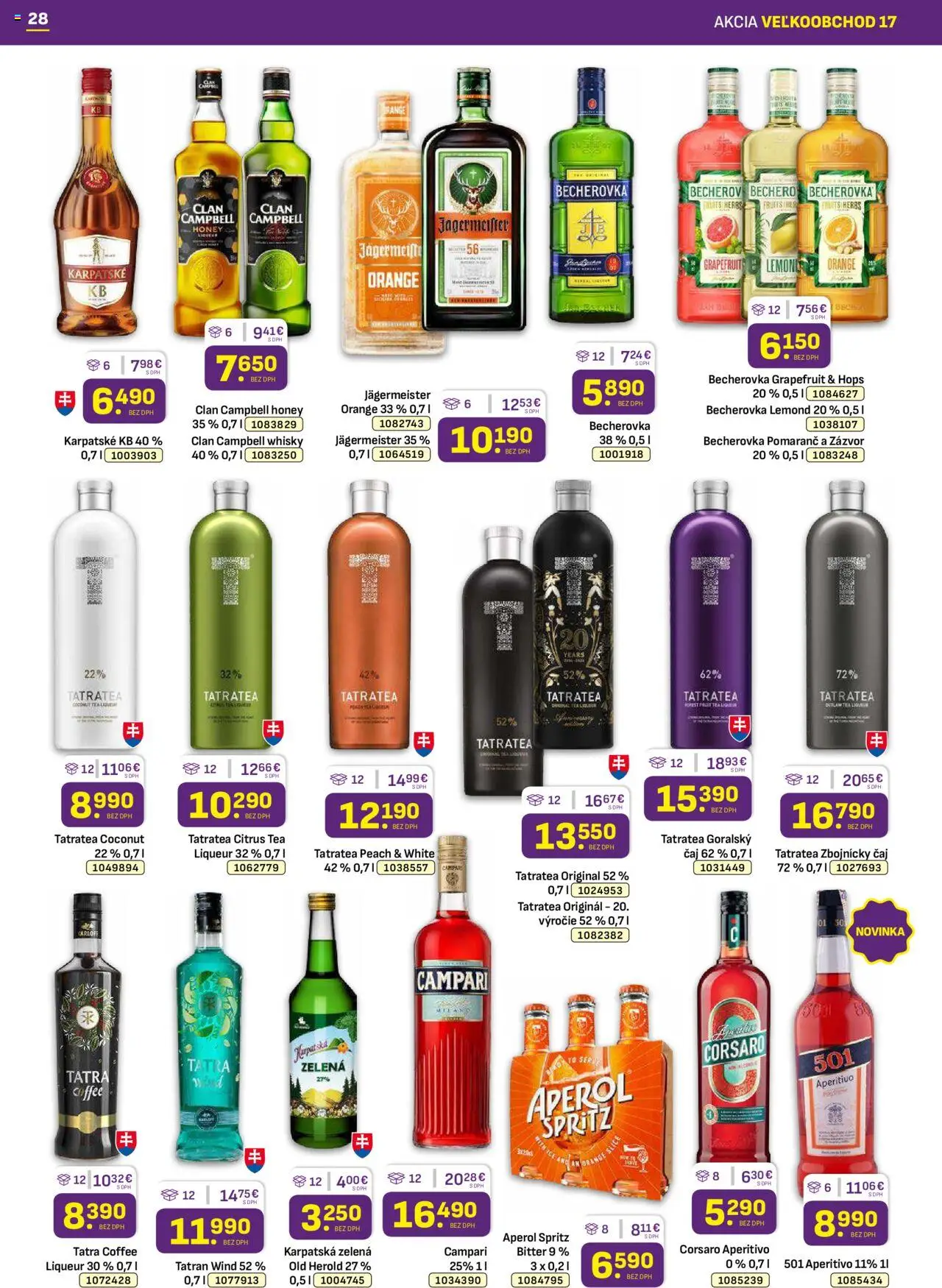 Libex leták │ platný od 25.08.2025 | Strana: 28 | Produkty: Jägermeister, Becherovka, Zázvor, Čaj