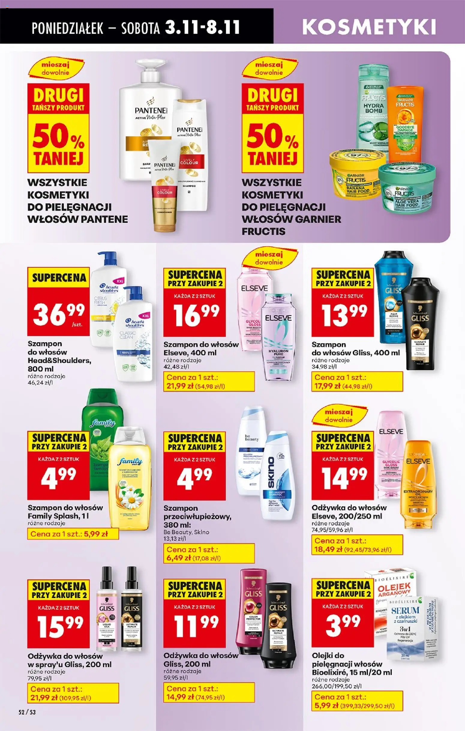 Biedronka gazetka od 03.11.2025 | Strona: 72 | Produkty: Olejek arganowy, Szampon, Odżywka, Odżywka do włosów