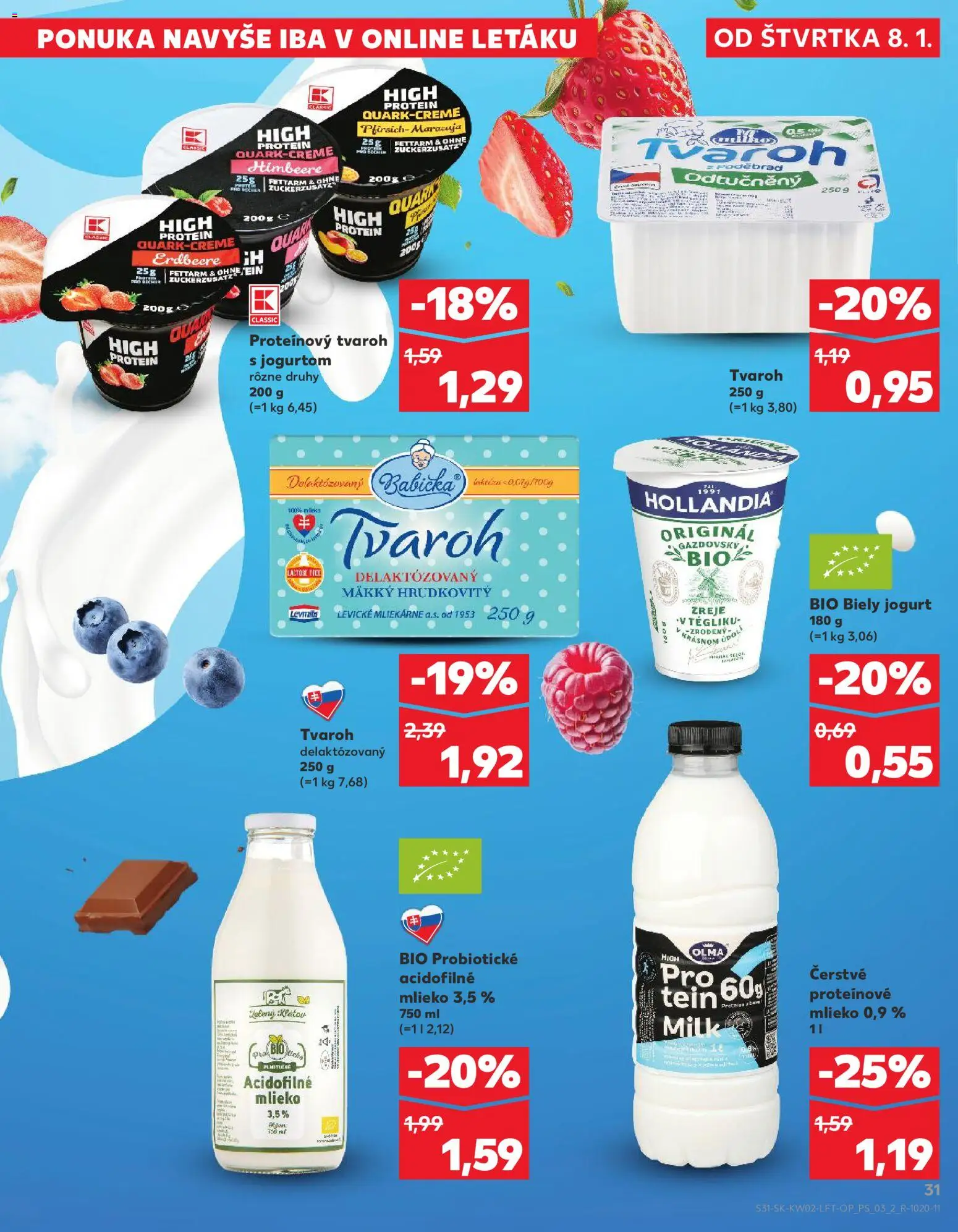 Kaufland SK akciós ujság - amely érvényes a következő dátumtól: 08.01.2026 | Oldal: 31 | Termékek: Protein
