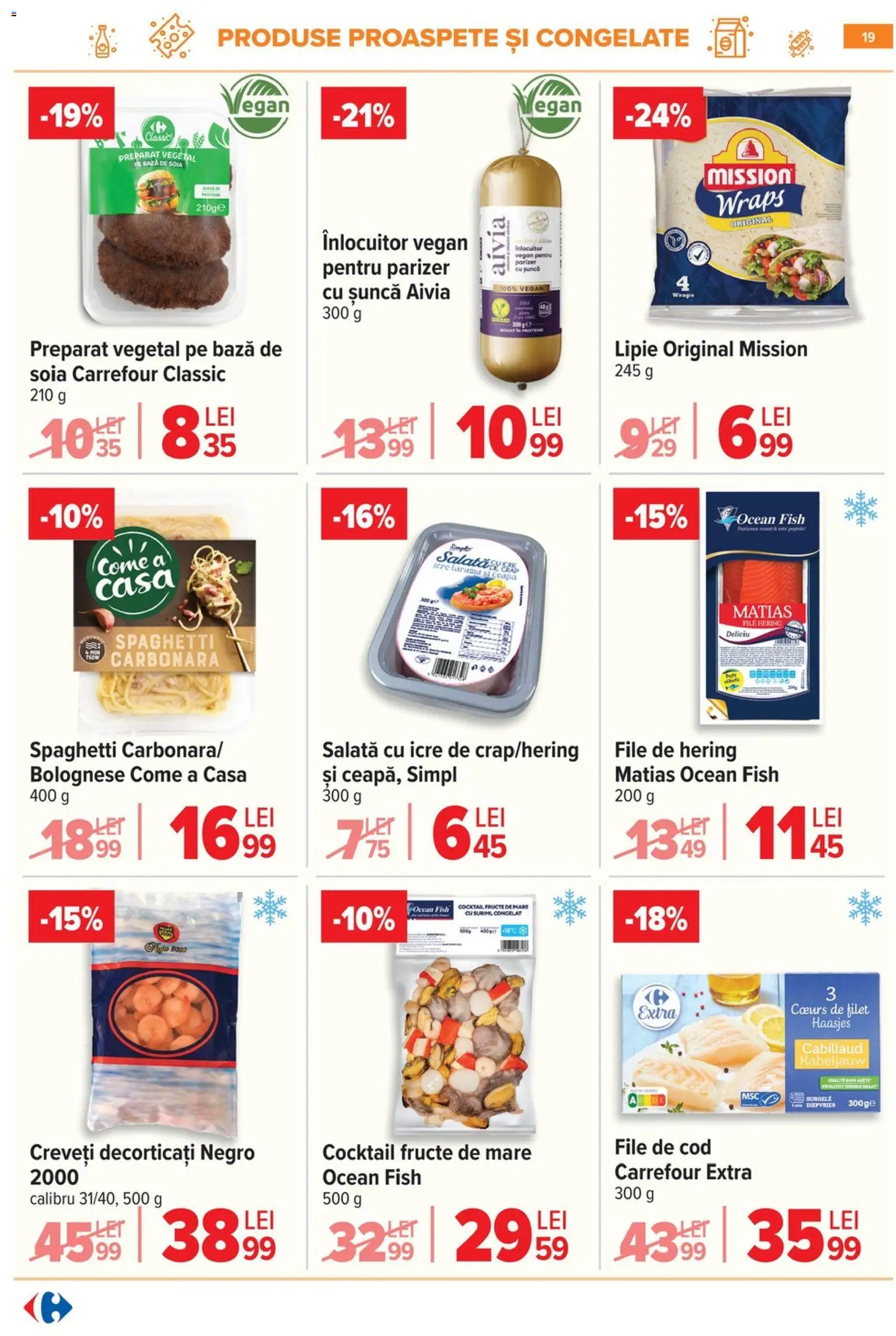 Noul catalog Carrefour – valabil de la 18.03.2026 | Pagină: 25 | Produse: Salată cu icre, Salată, Fructe, Fructe De Mare