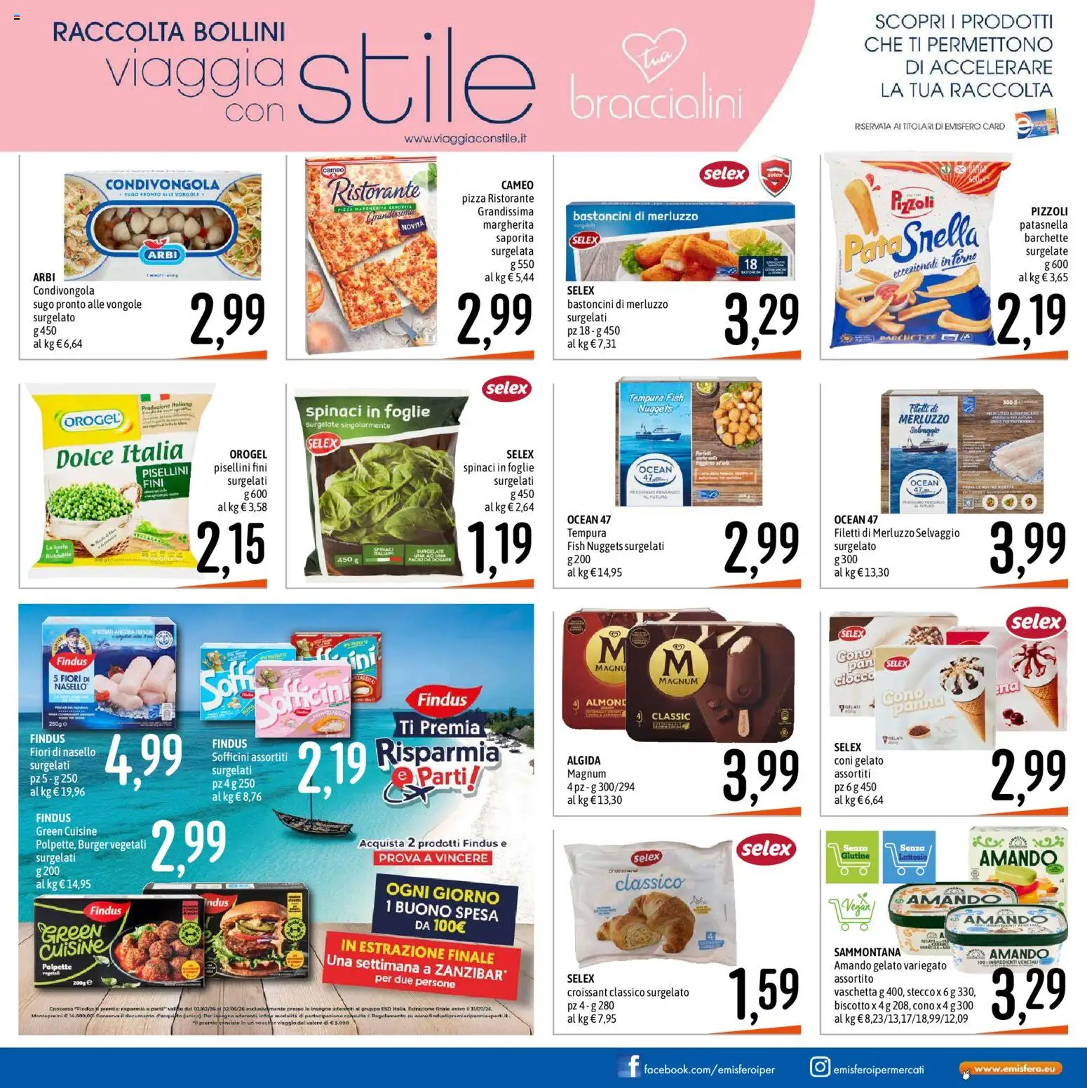 Volantino Emisfero del 09.04.2026 | Pagina: 15 | Prodotti: Pizza, Vongole, Panna, Spinaci