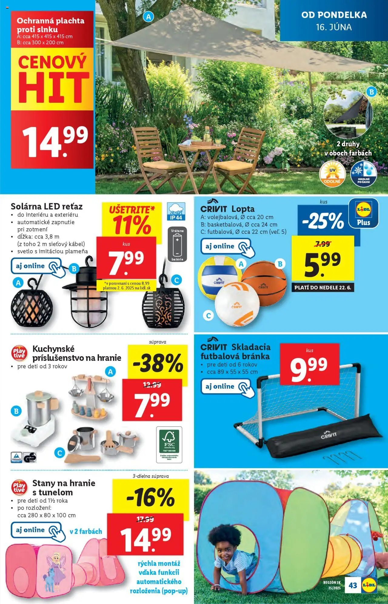 Lidl leták │ platný od 16.06.2025 | Strana: 55 | Produkty: Plachta, Svetlo, Lopta