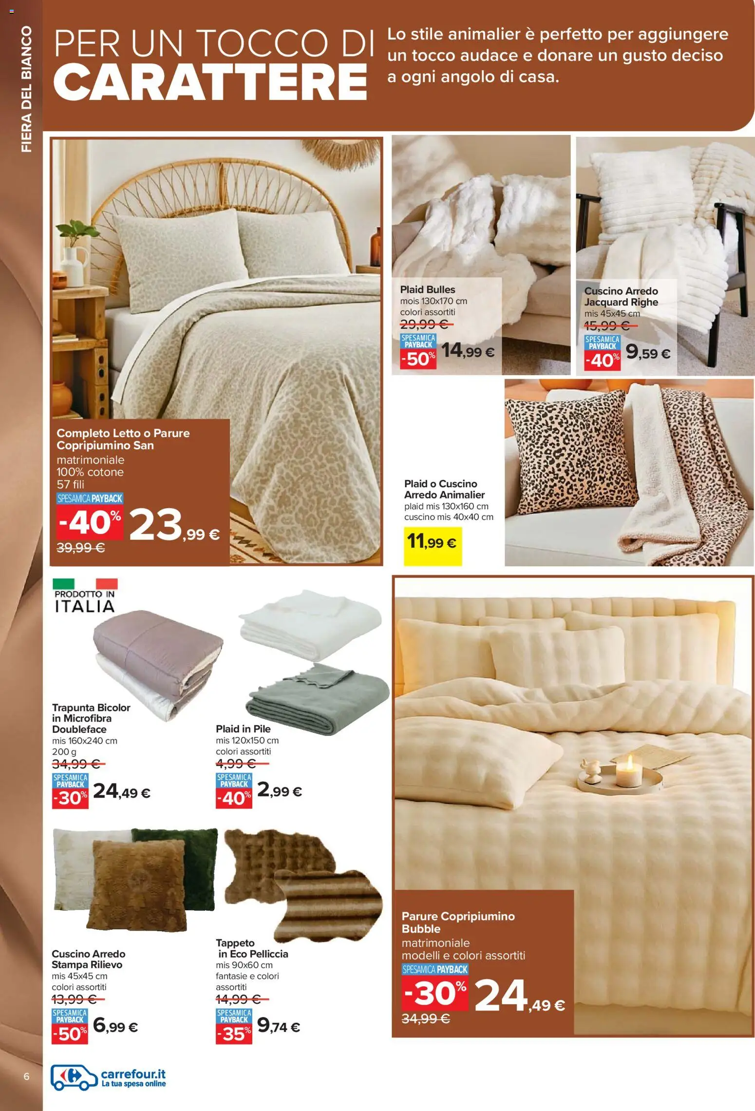 Volantino Carrefour del 27.12.2025 | Pagina: 6 | Prodotti: Copripiumino, Plaid, Trapunta, Letto
