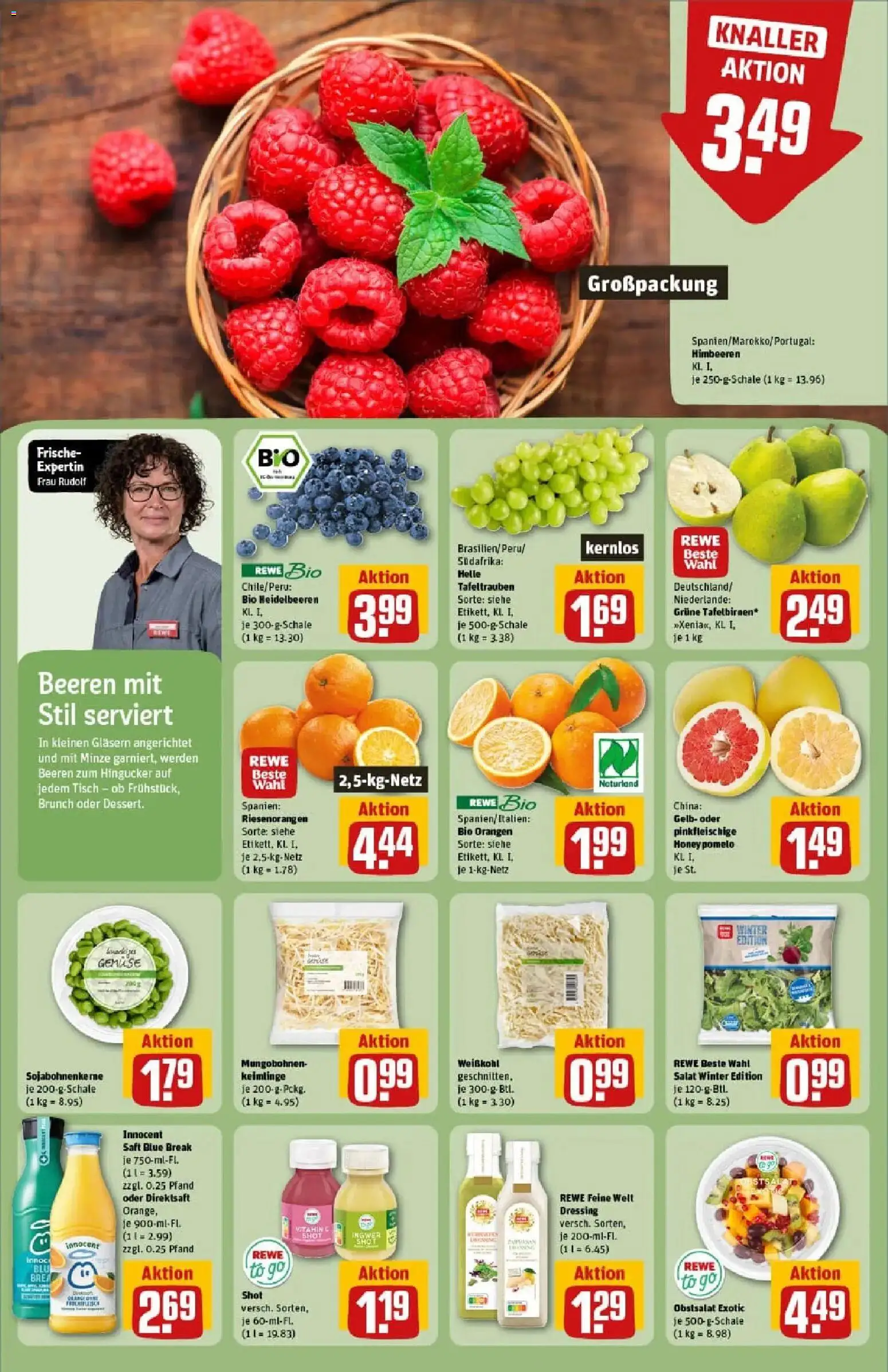 Rewe prospekt Leinfelden-Echterdingen	 – gültig ab 26.01.2026 | Seite: 6 | Produkte: Himbeeren, Tisch, Saft, Salat