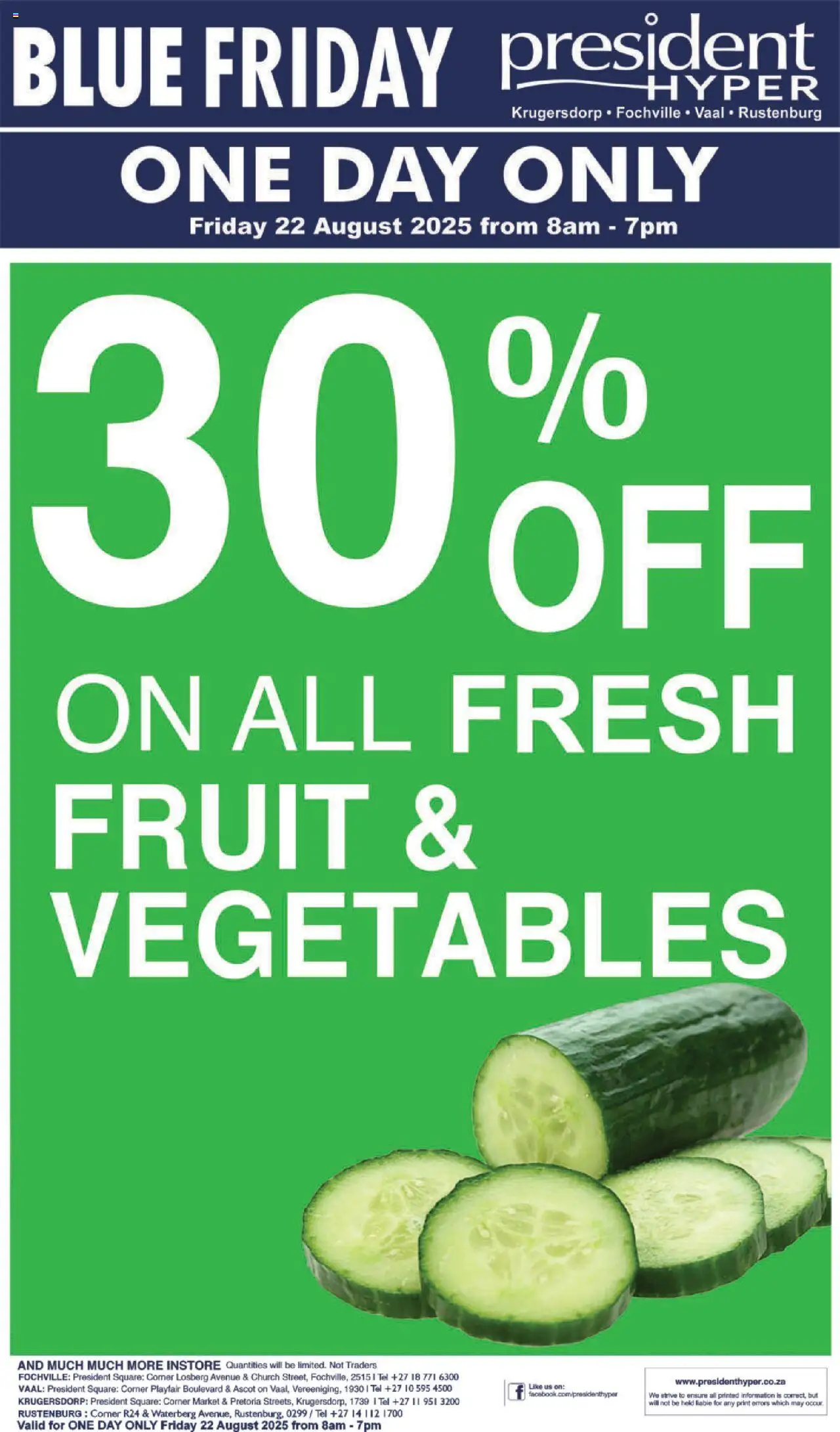 President Hyper - Blue Friday Specials │ valid from 22.08.2025 | Page: 1 | Products: Vegetables, Fruit