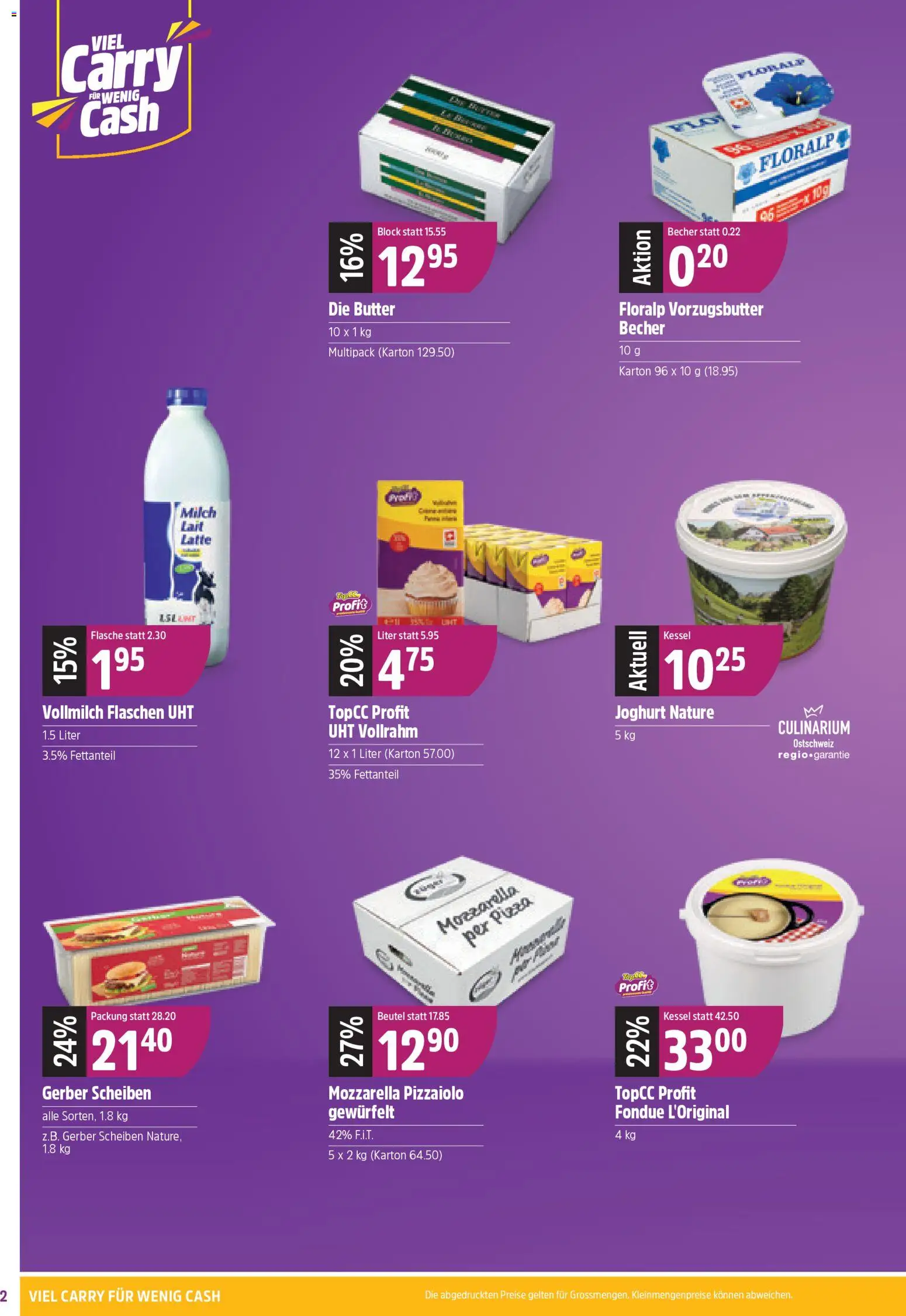 TopCC Aktionen Viel Carry – gültig ab 27.10.2025 | Seite: 2 | Produkte: Butter, Pizza, Fondue, Top
