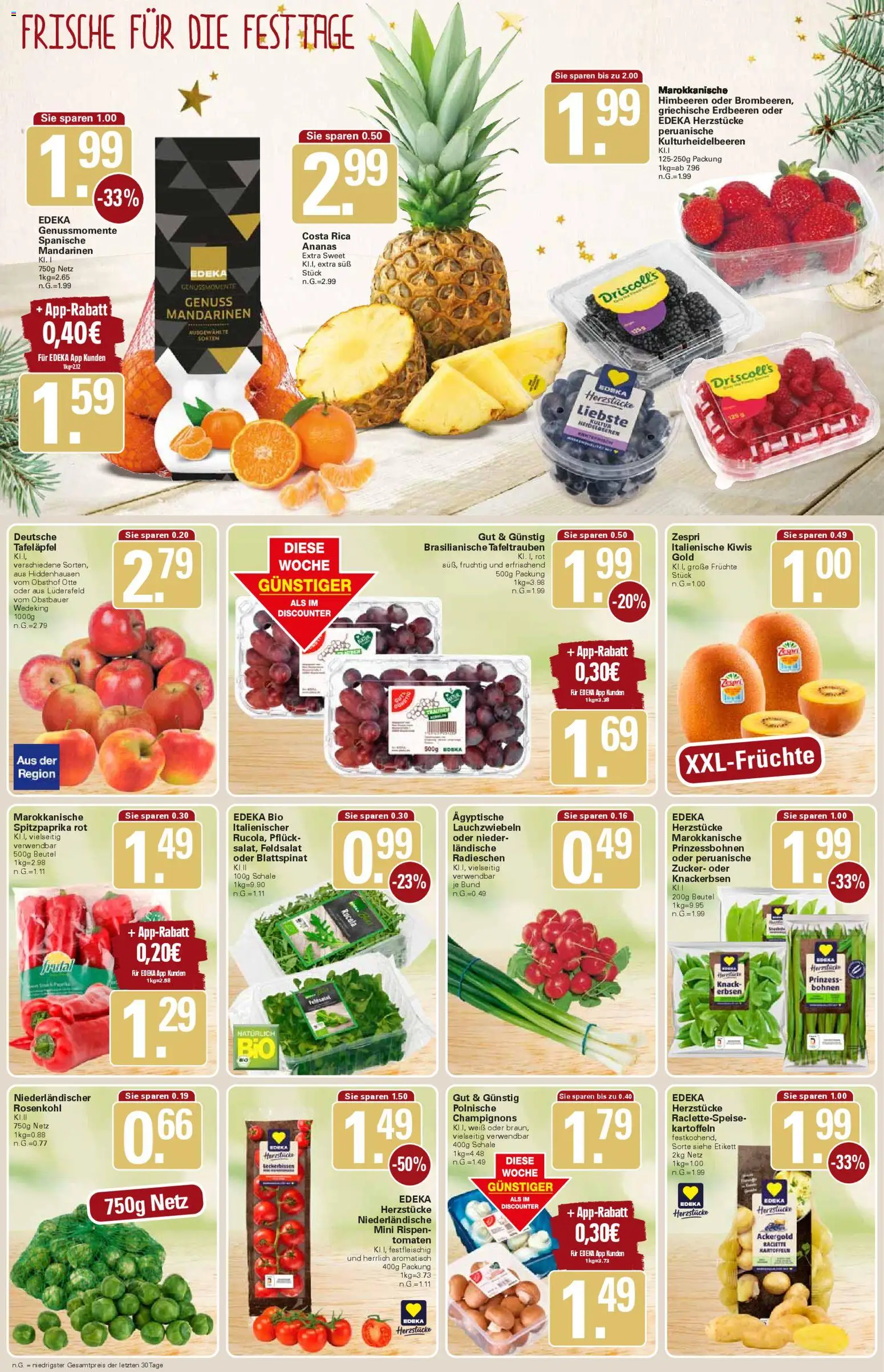 WEZ Prospekt – gültig ab 22.12.2025 | Seite: 2 | Produkte: Himbeeren, Mandarinen, Ananas, Zucker