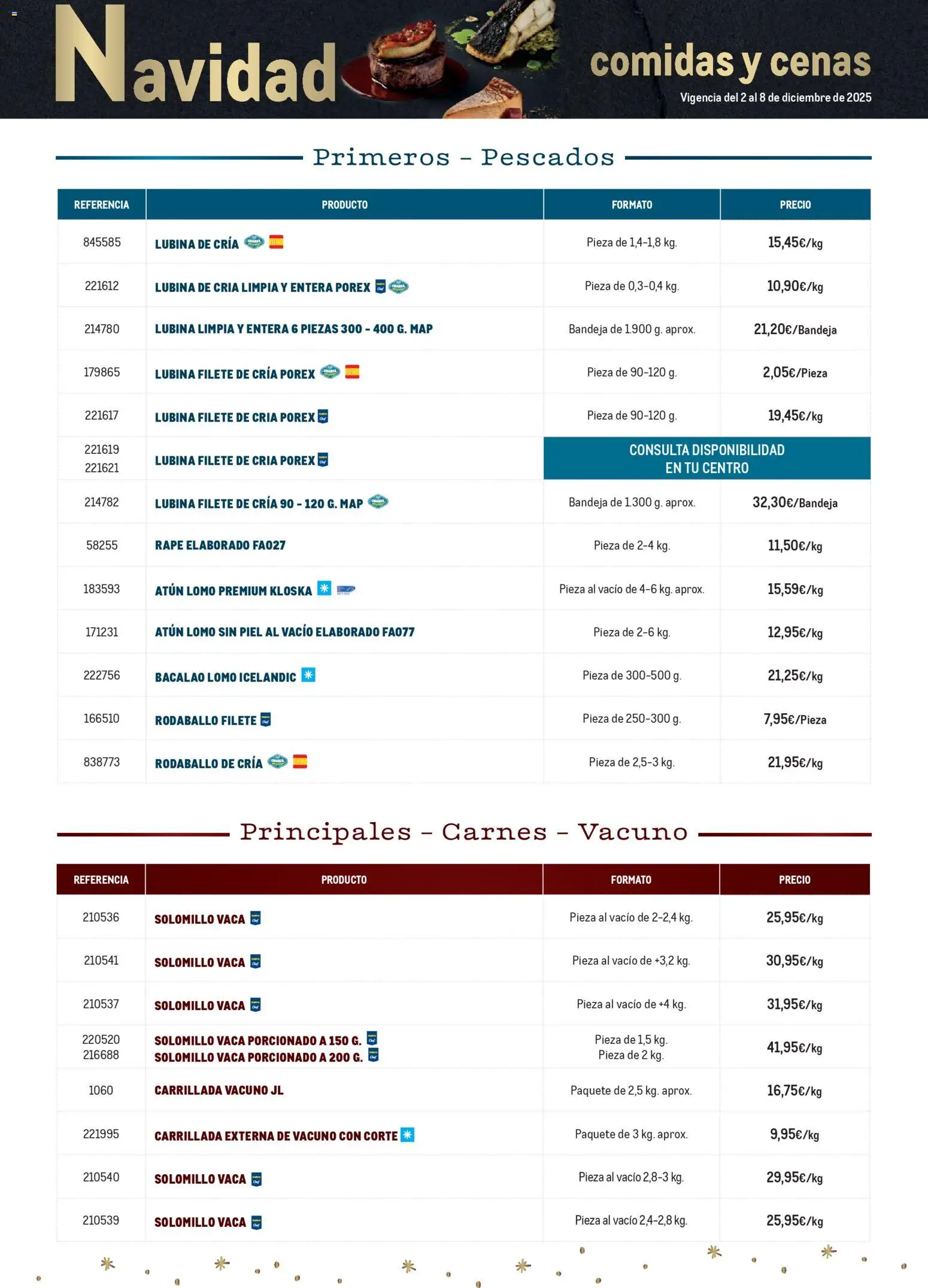Makro - Menú Navidad Sur │ válido desde el 02.12.2025 | Página: 2 | Productos: Filete, Bandeja