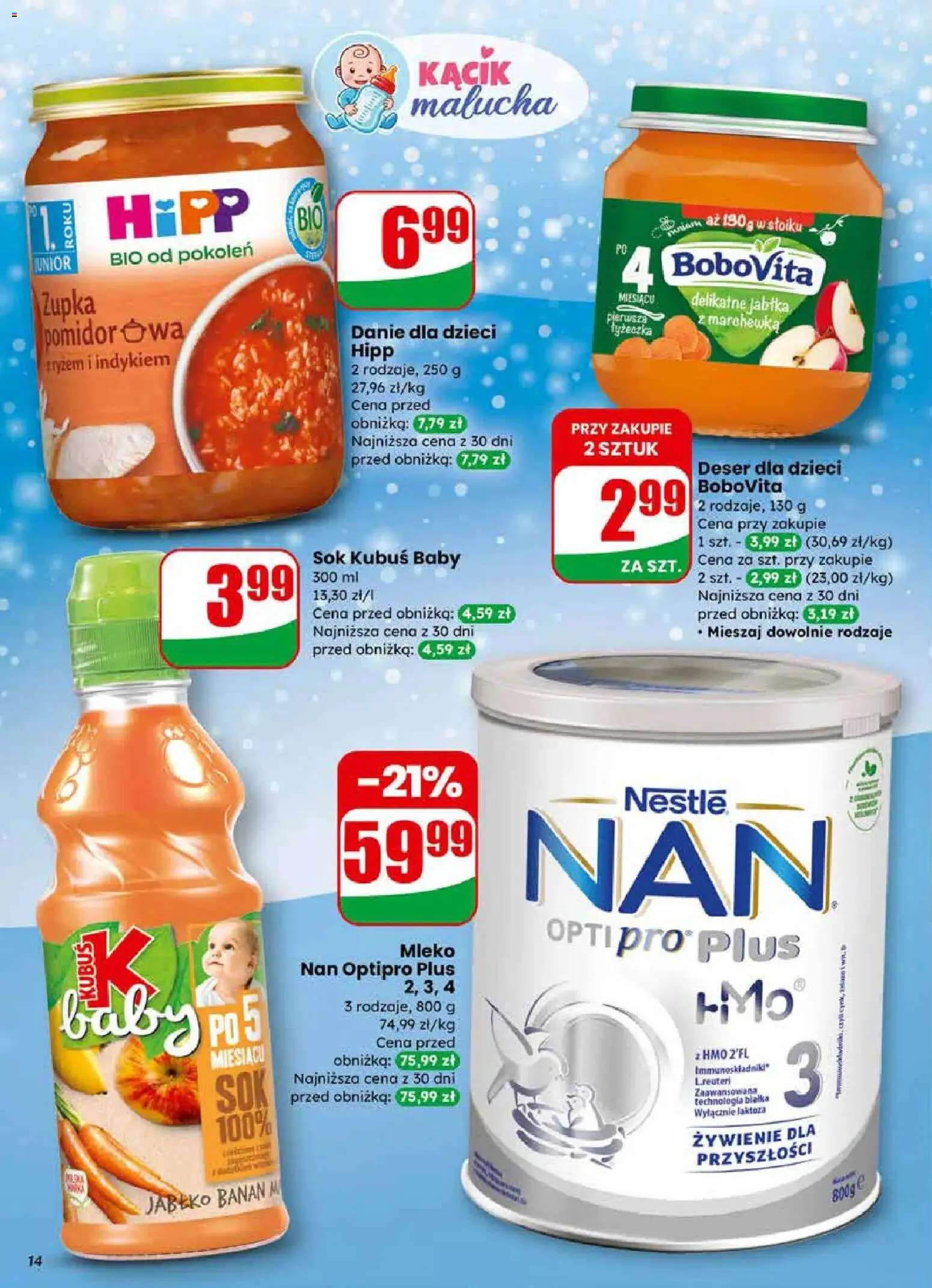 Dino Gazetka od 10.12.2025 | Strona: 14 | Produkty: Mleko, Sok, Banan, Marchewka