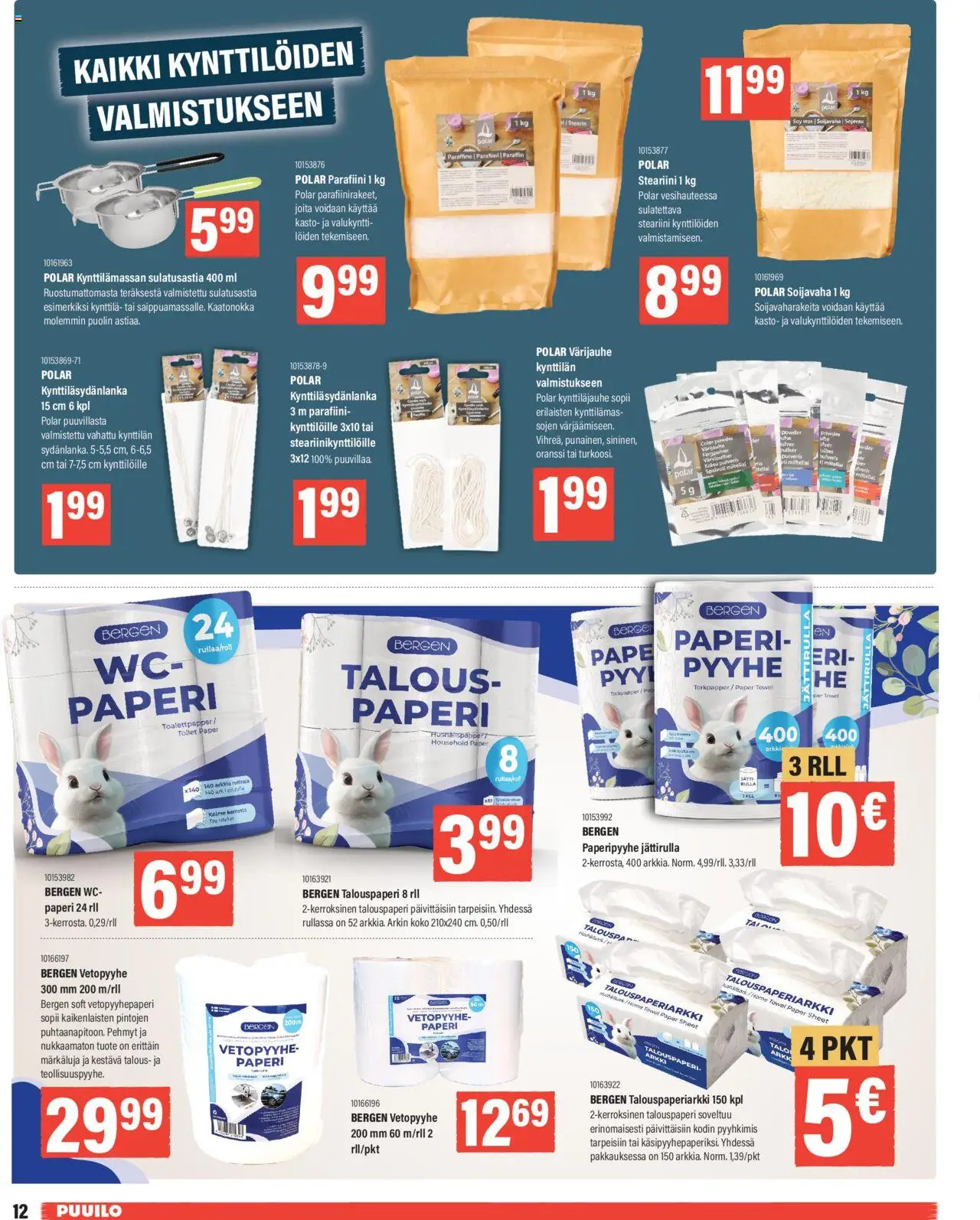 Puuilo tarjoukset – voimassa 13.10.2025 alkaen | Sivu: 12 | Tuotteet: Pyyhe, WC, Paperi