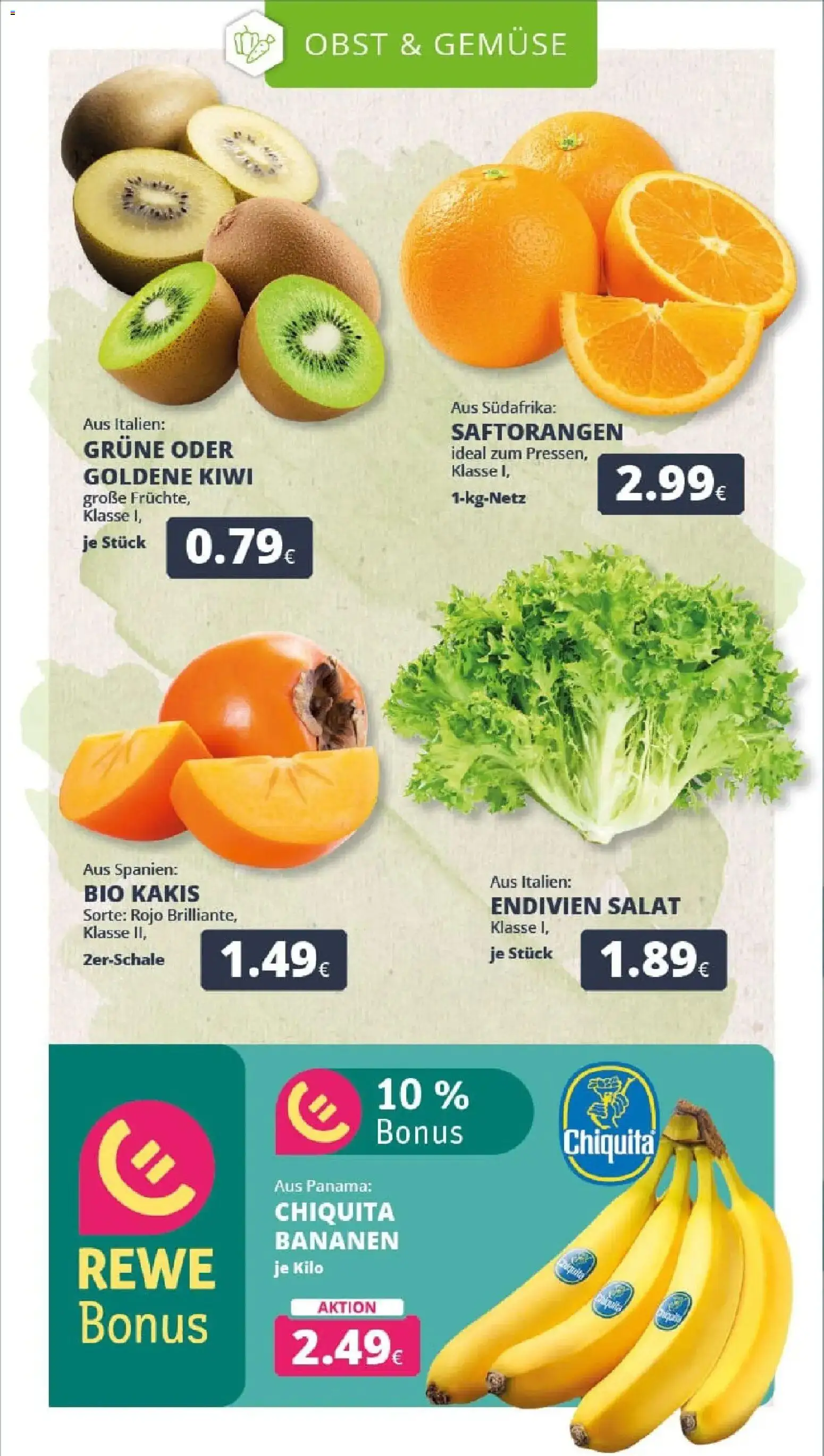 Rewe prospekt Bergheim	 – gültig ab 23.11.2025 | Seite: 8 | Produkte: Gemüse, Obst, Kaki, Kiwi