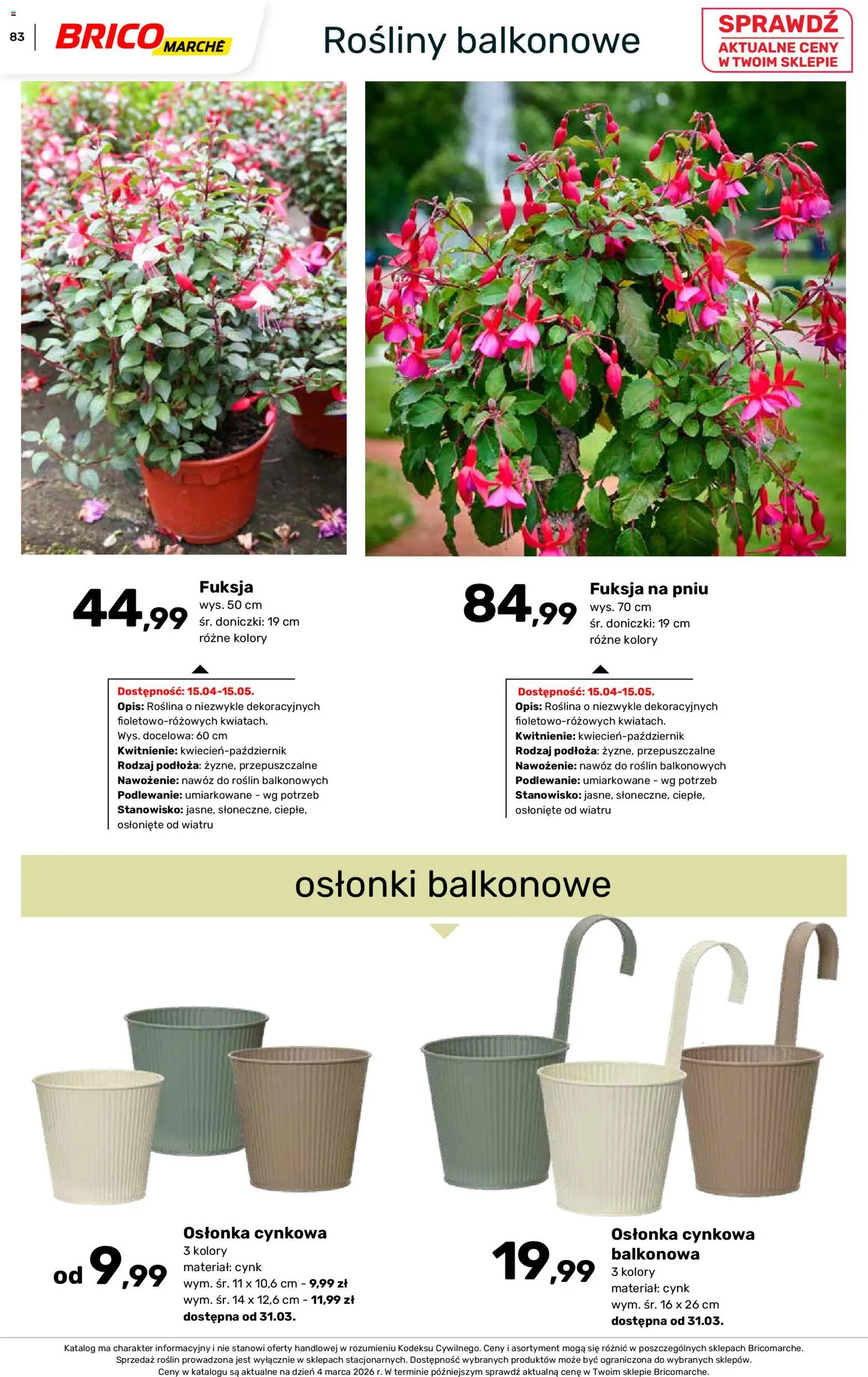 Brico Marché gazetka - Wiosna od 04.03.2026 | Strona: 83 | Produkty: Rosliny, Doniczki