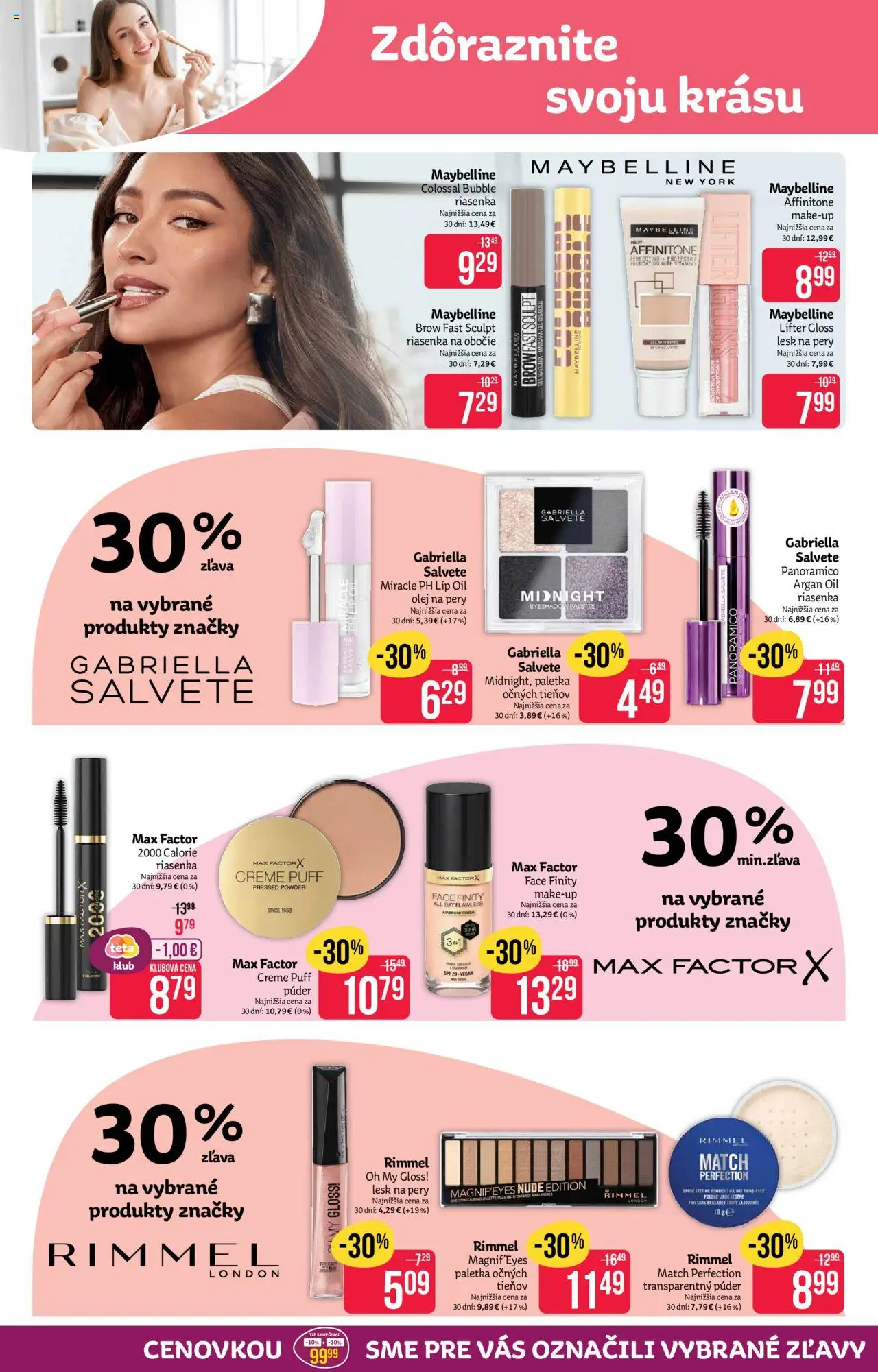 Nové Teta drogerie akcie – leták je platný od 29.09.2025 | Strana: 2 | Produkty: Olej, Púder, Riasenka, Lesk na pery