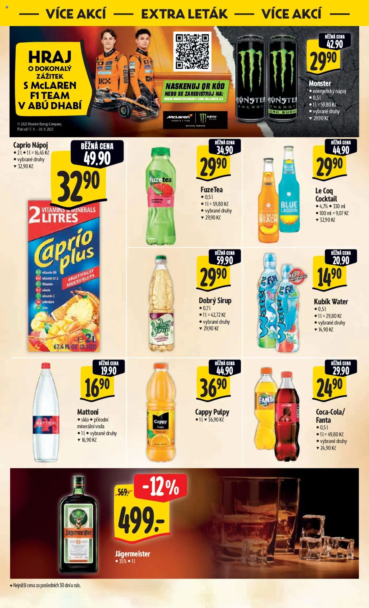 Albert leták - Hypermarket od 17.09.2025 | Strana: 53 | Produkty: Monster, Fanta, Sirup, Minerální voda