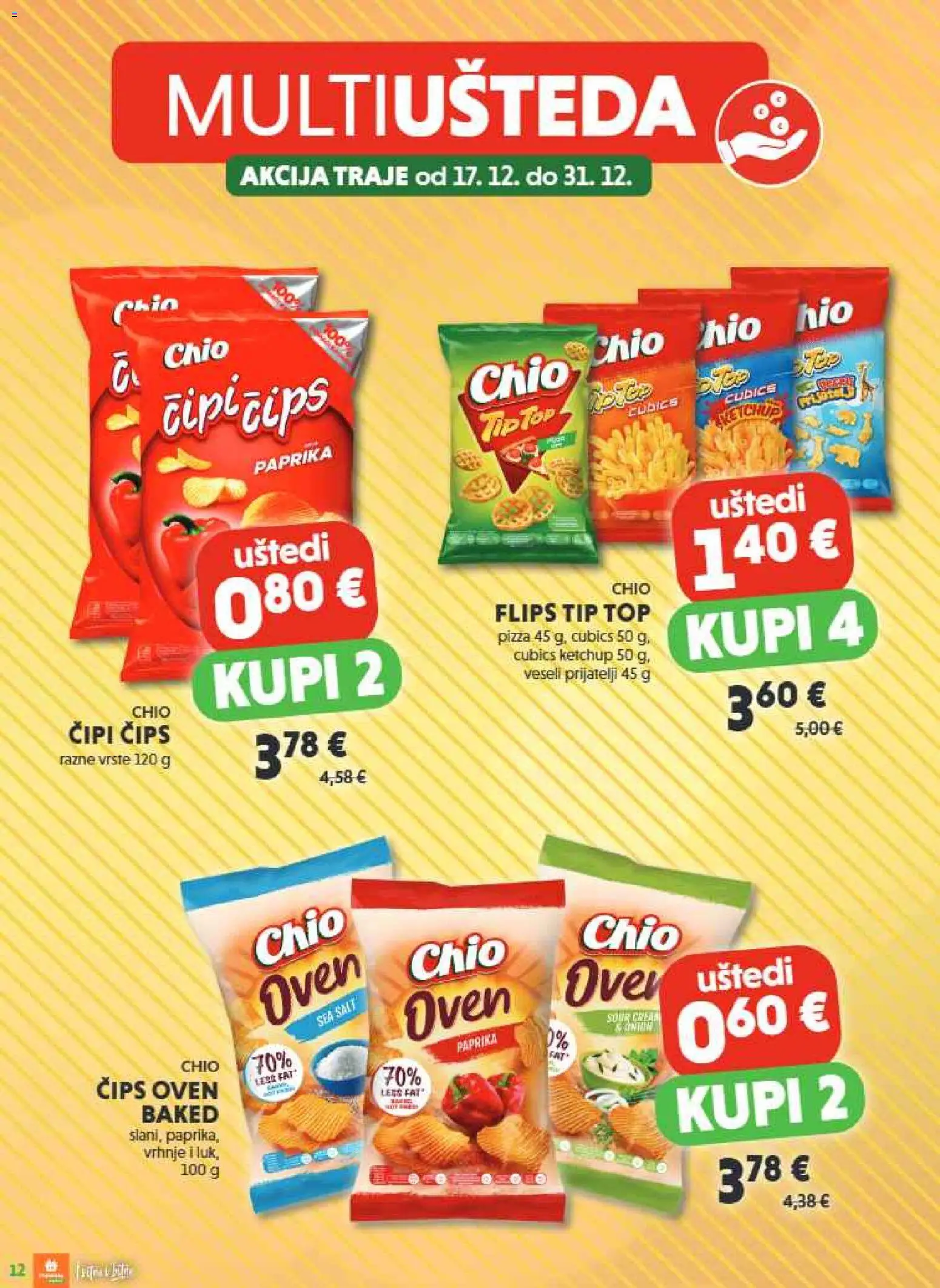 Studenac katalog | vrijedi od 17.12.2025 | Stranica: 12 | Proizvodi: Flips, Pizza, Paprika, Čips