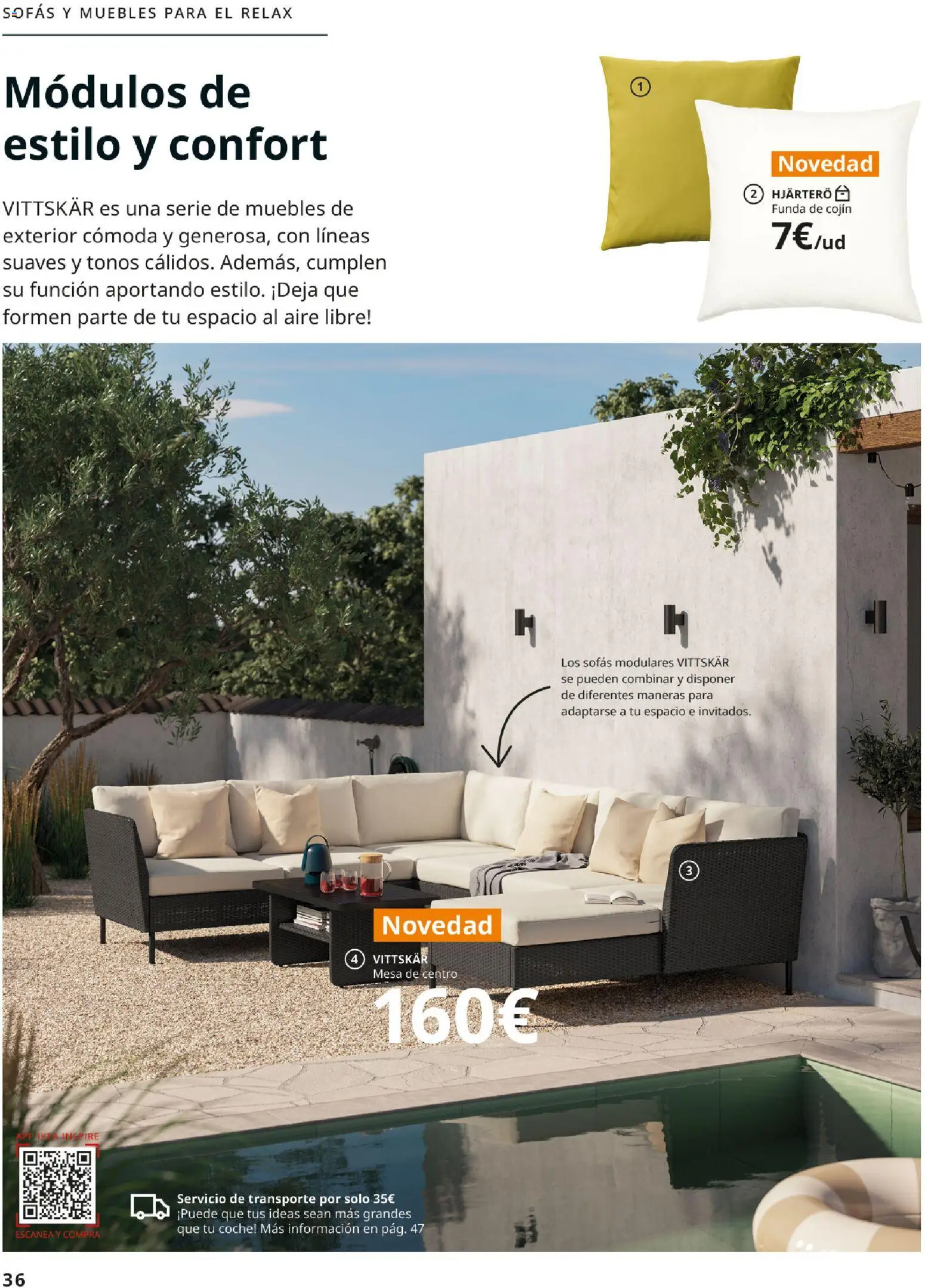 Catálogo IKEA Muebles de exterior │ válido desde el 17.12.2025 | Página: 36 | Productos: Muebles, Funda de cojín, Cojín, Mesa