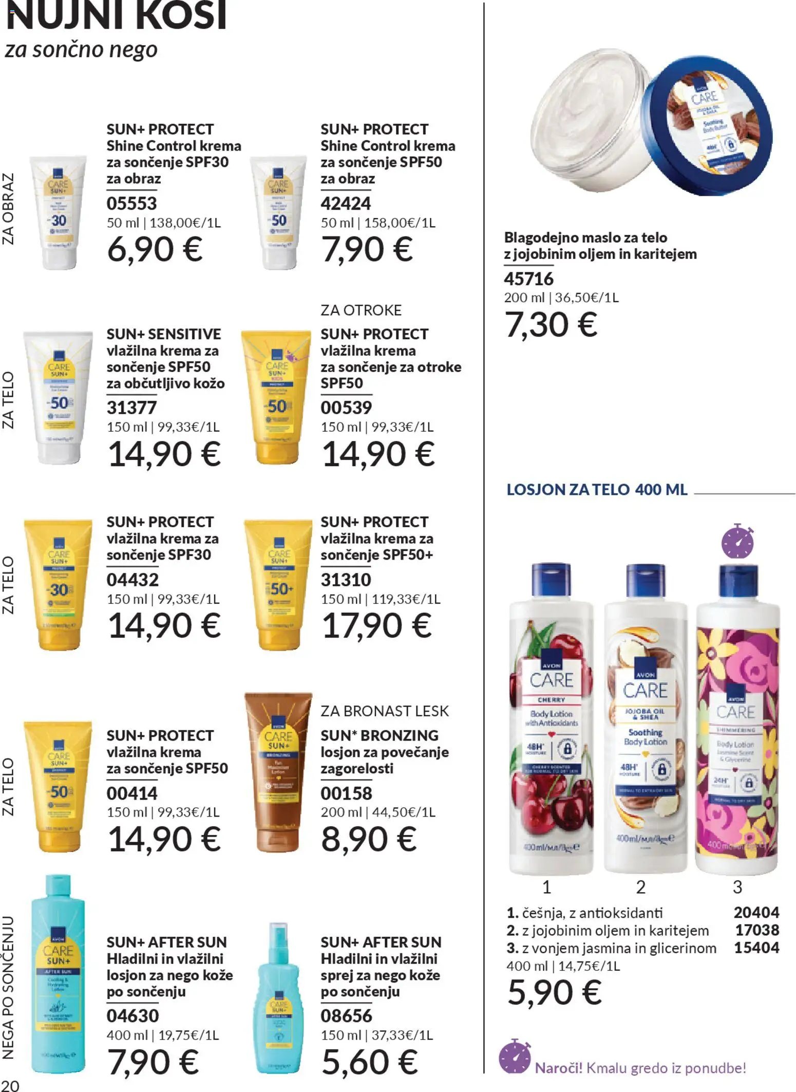 Novi Avon katalog ponudbe – veljaven od 01.03.2026 | Stran: 204 | Izdelki: Krema, Krema za soncenje, Maslo