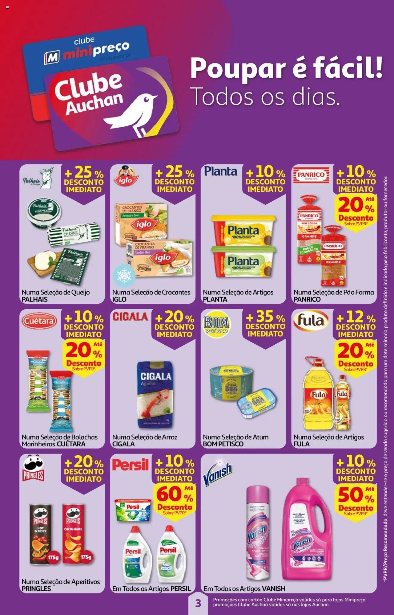 Auchan folheto │ válido de 14.08.2025 | Página: 3 | Produtos: Atum, Frango, Arroz, Persil