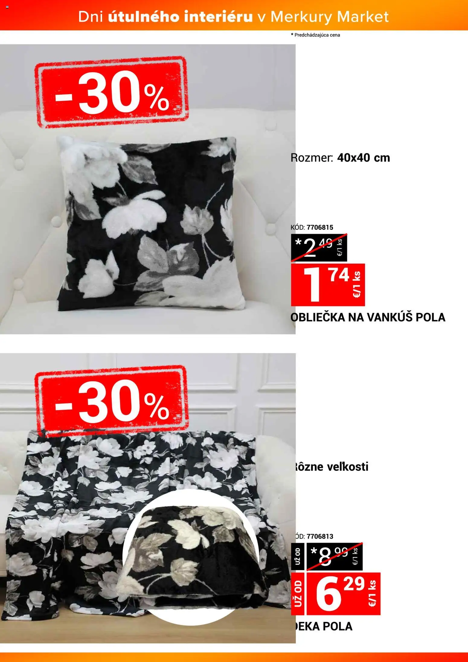 Nové Merkury Market akcie – leták je platný od 22.11.2025 | Strana: 9 | Produkty: Vankúš