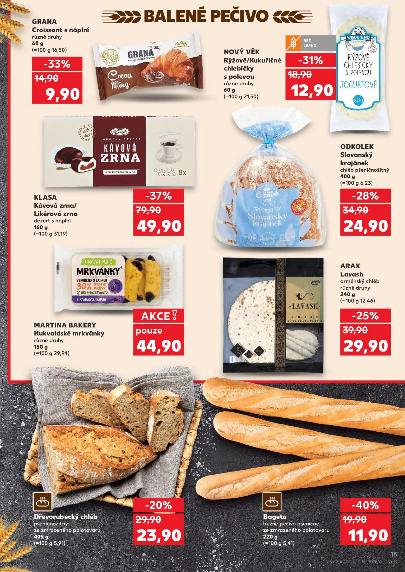 Kaufland leták - Kolín od 28.01.2026 | Strana: 15 | Produkty: Chléb, Dřevorubecký chléb, Pečivo, Croissant