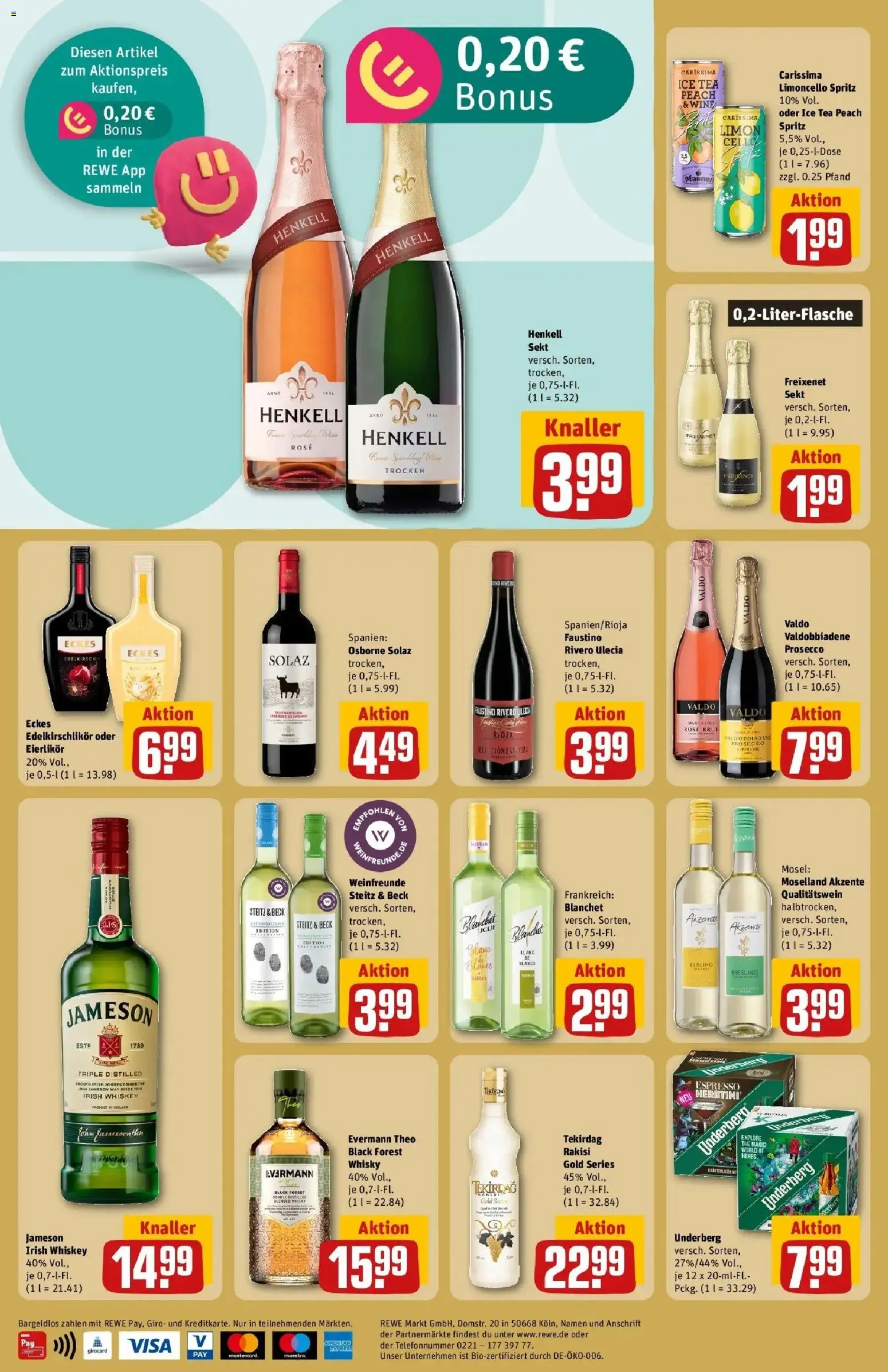 Rewe Prospekt Brandenburg An Der Havel	 – gültig ab 09.03.2026 | Seite: 26 | Produkte: Osborne, Jameson, Limoncello, Underberg