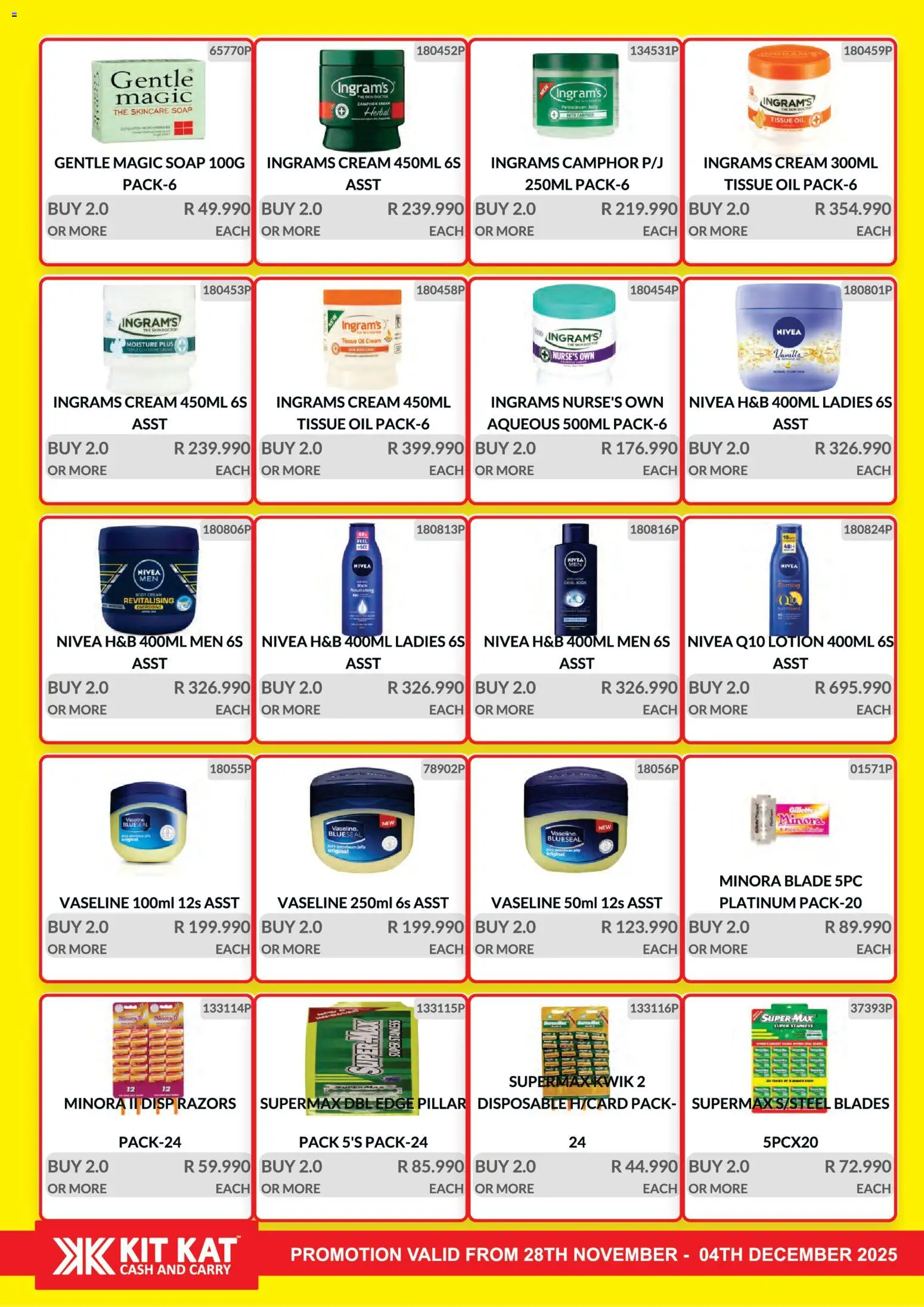 New KIT KAT Cash & Carry catalogue – valid from 28.11.2025 | Page: 22 | Products: Oil, Cream, Soap, Lotion