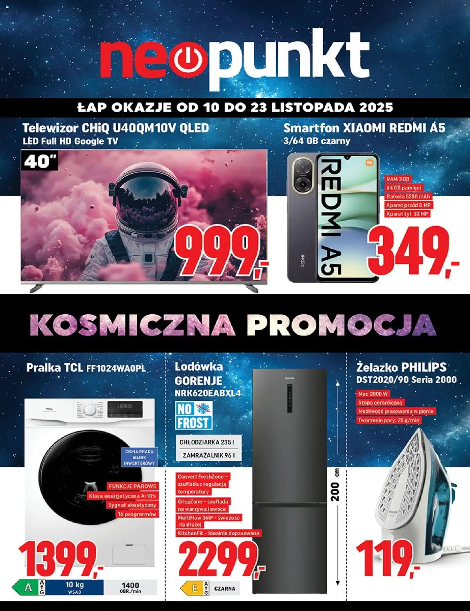 Neopunkt Gazetka od 10.11.2025 | Strona: 1 | Produkty: Smartfon, Telewizor, Bateria, Warzywa
