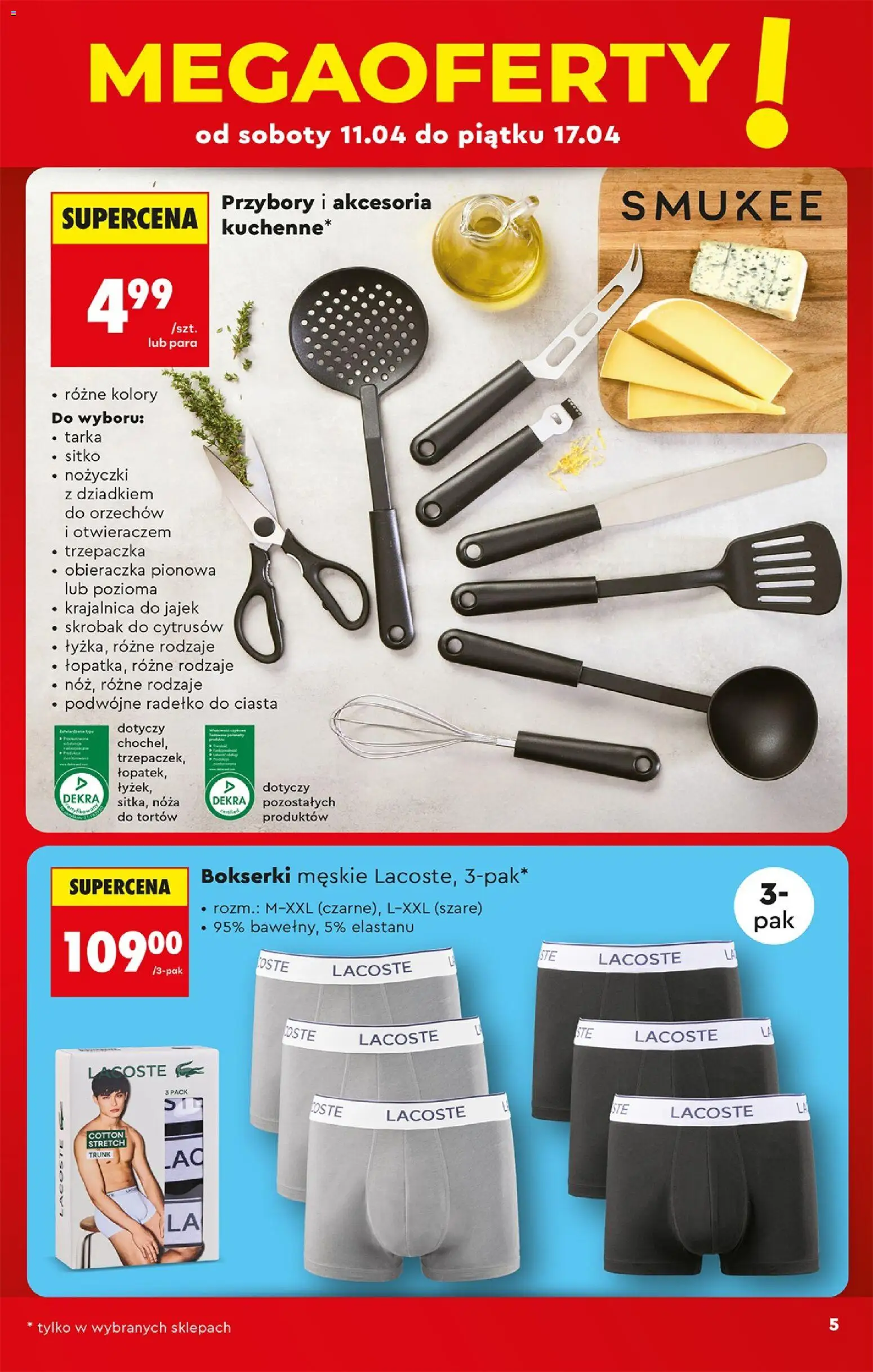 Biedronka gazetka - Hity i inspiracje od 11.04.2026 | Strona: 5 | Produkty: Bokserki, Krajalnica, Trzepaczka, Bokserki męskie