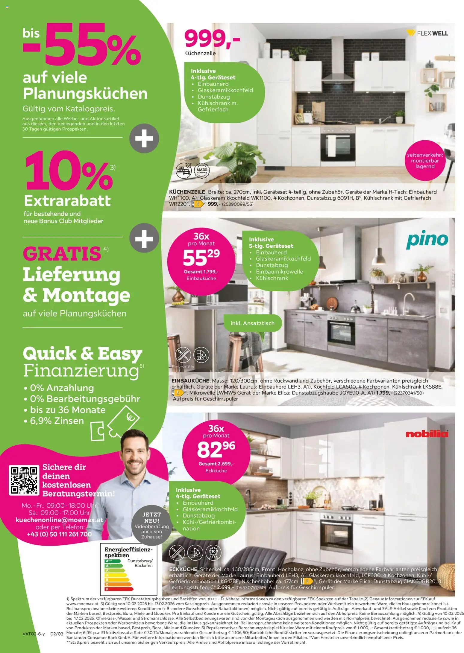 Mömax Prospekt aktuell gültig ab 10.02.2026 | Seite: 2 | Produkte: Telefon, Uhr, Kühlschrank, Kochfeld