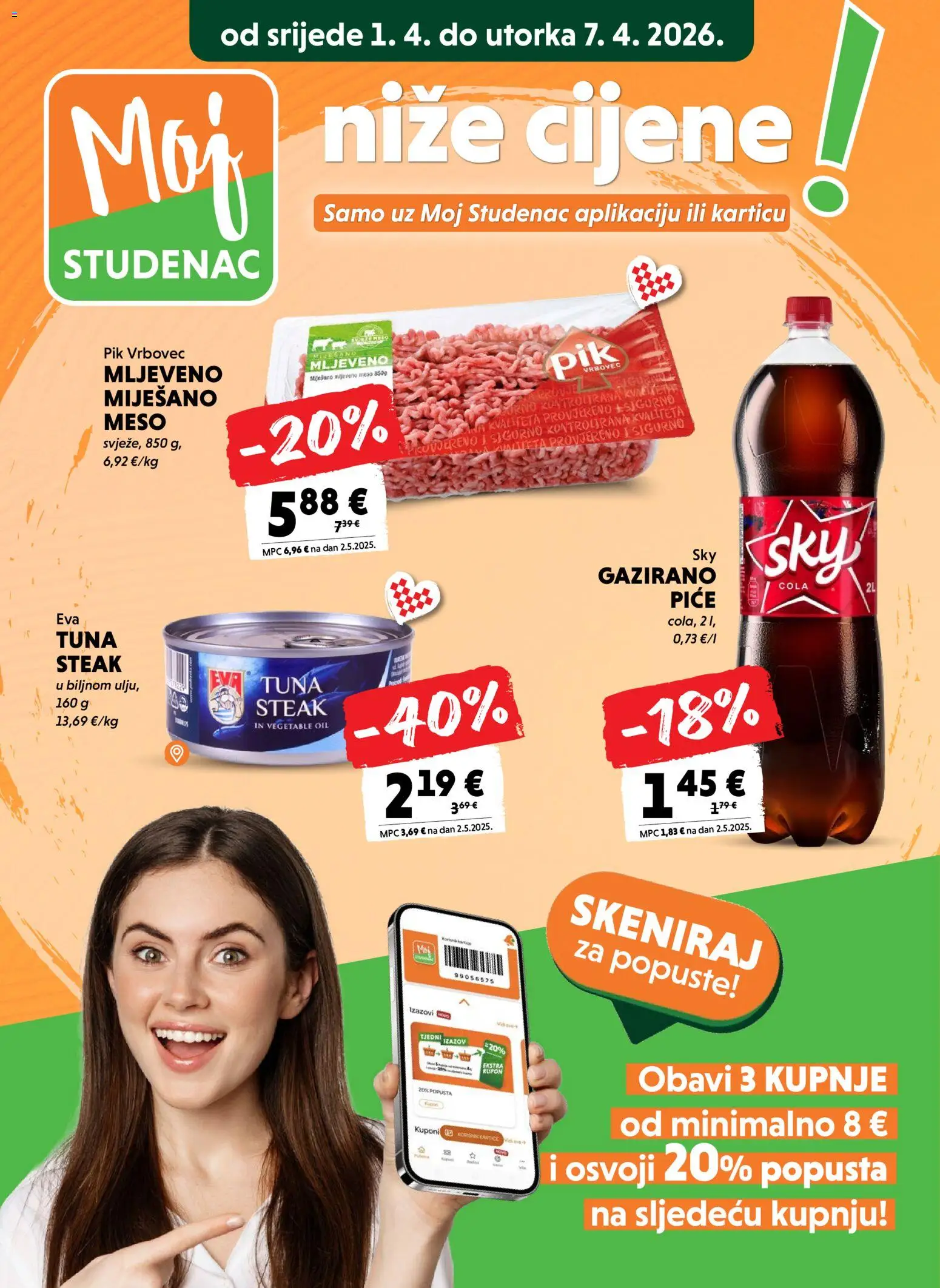 Studenac katalog | vrijedi od 01.04.2026 | Stranica: 1 | Proizvodi: Meso, Pik Vrbovec, Tuna