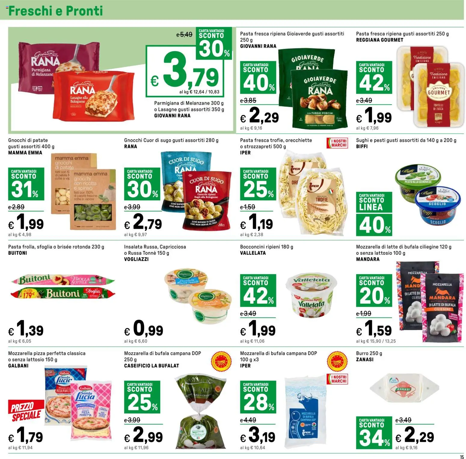 Volantino Iper del 07.04.2026 | Pagina: 15 | Prodotti: Pizza, Patate, Burro, Melanzane