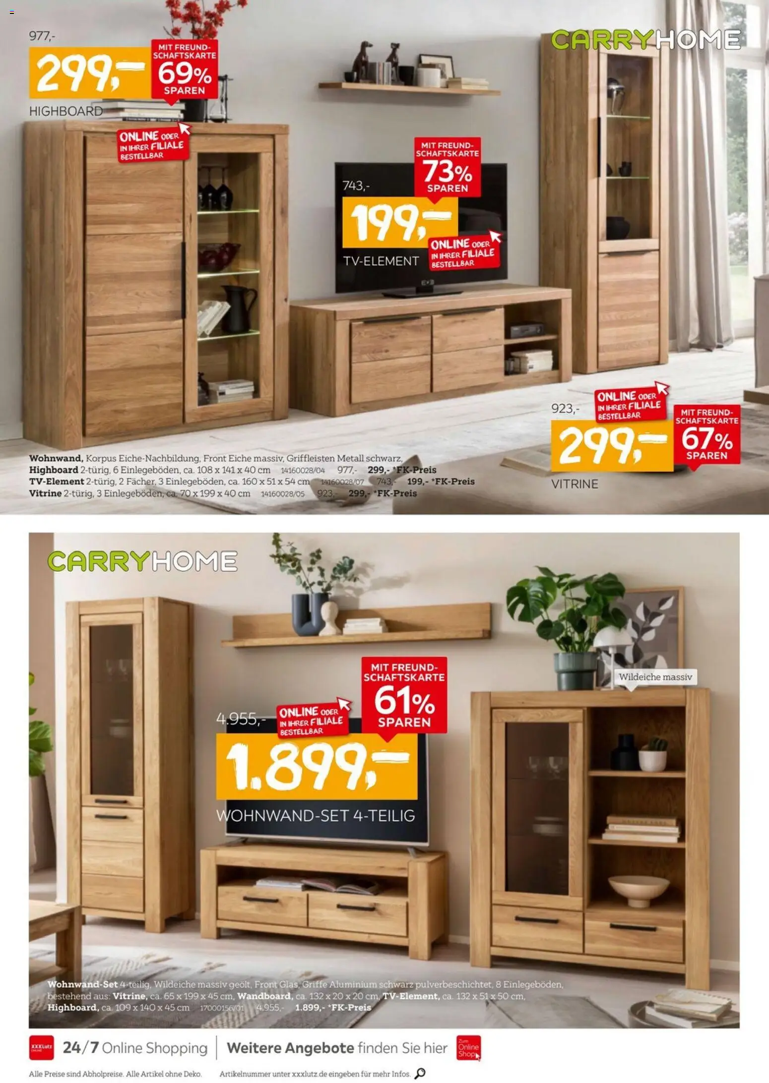 XXXLutz Wohnen Preishits – gültig ab 04.04.2026 | Seite: 10 | Produkte: HIghboard, Vitrine