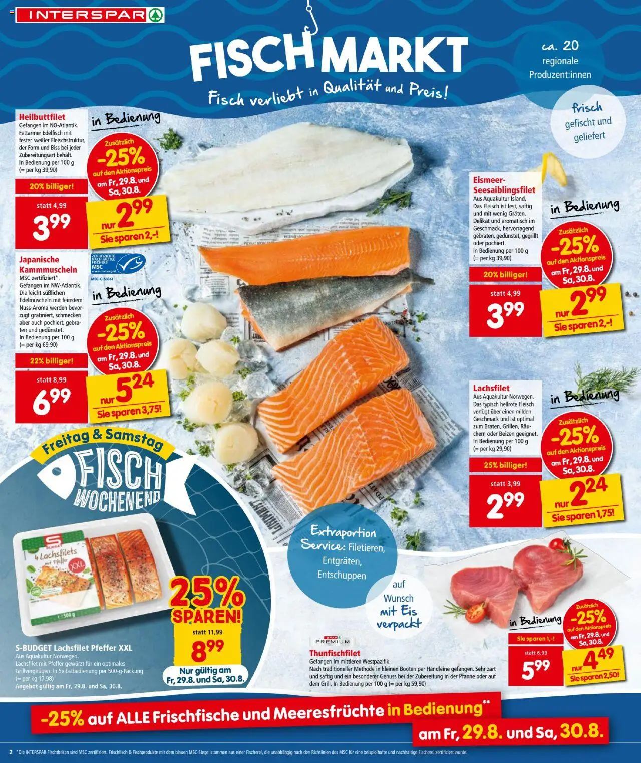 Interspar Flugblatt gültig ab 28.08.2025 | Seite: 2 | Produkte: Eis, Pfeffer, Meeresfrüchte, Fisch
