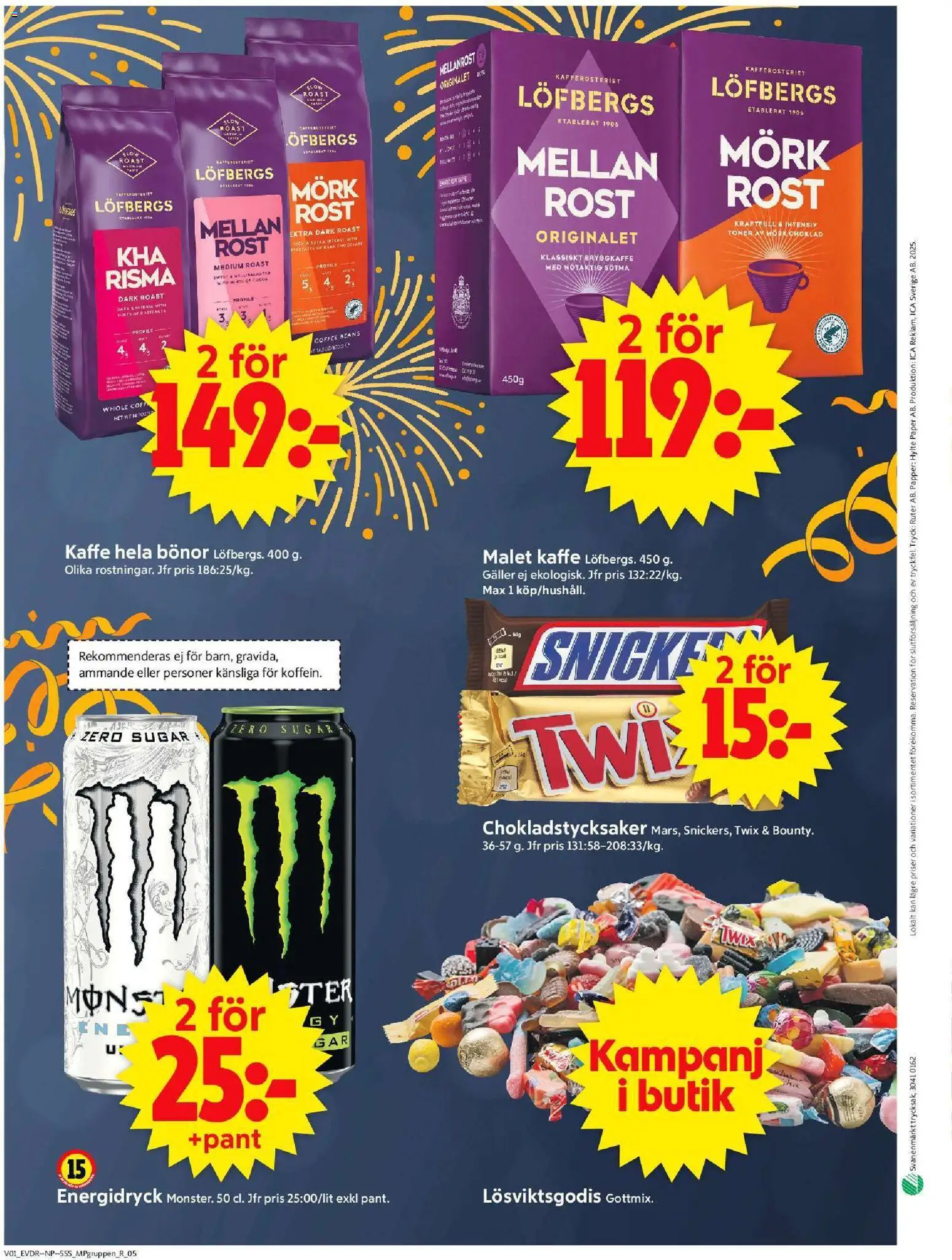 ICA Supermarket reklamblad aktuell från 30.12.2025 | Sida: 14 | Produkter: Galler, Kaffe, Energidryck, Papper