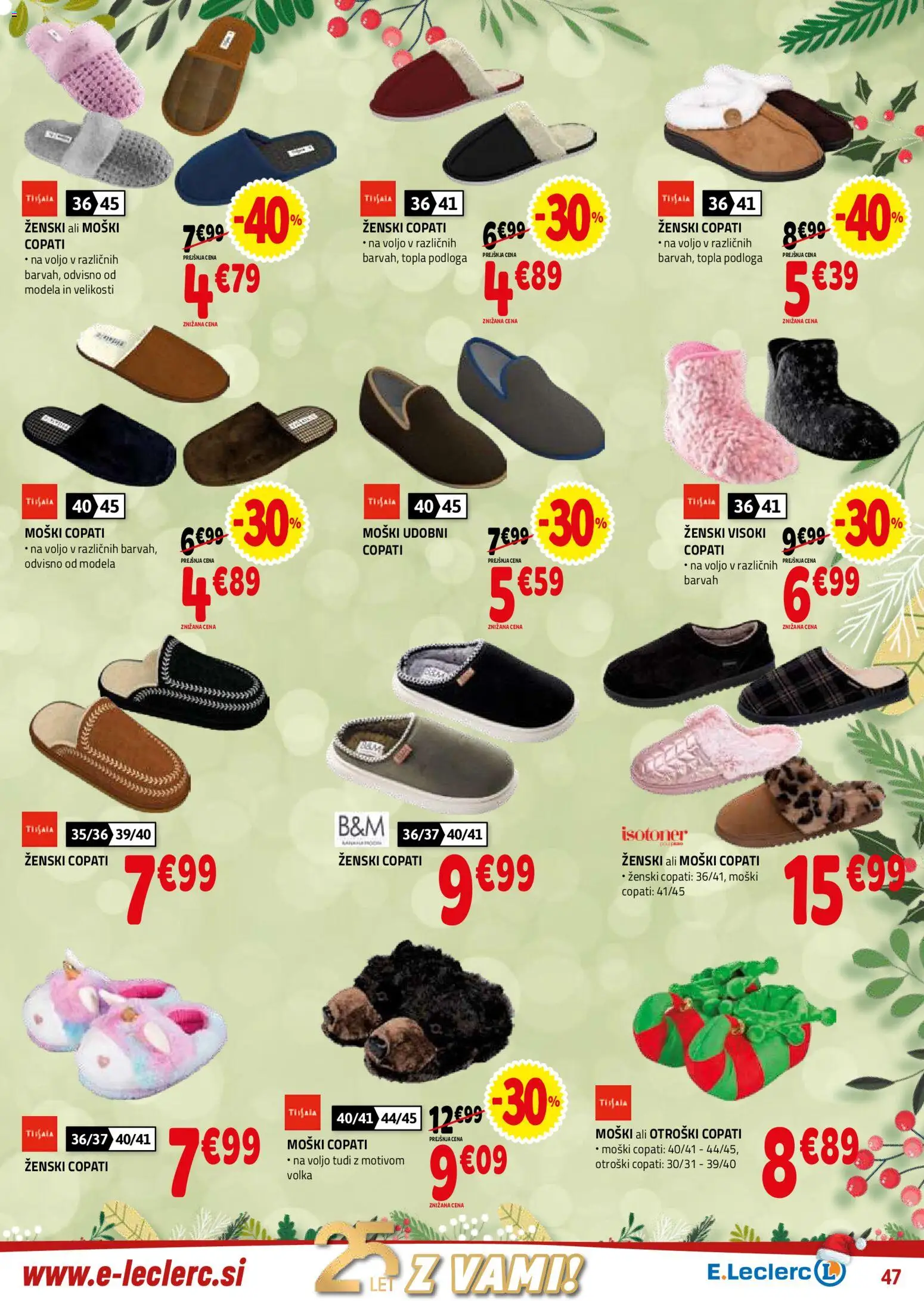 Novi E.leclerc katalog ponudbe – veljaven od 10.12.2025 | Stran: 47 | Izdelki: Podloga, Copati