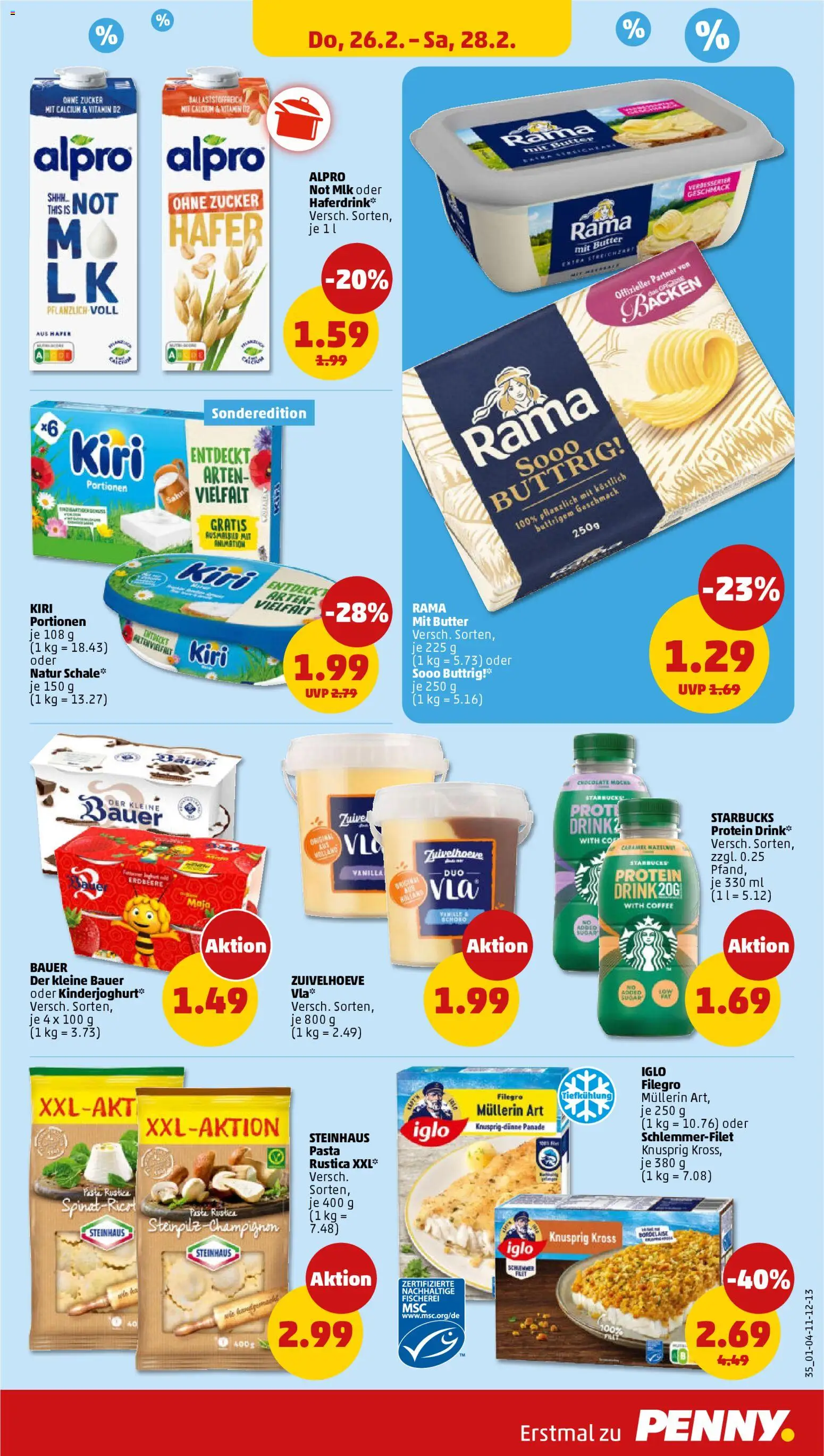 Penny Prospekt 	 – gültig ab 23.02.2026 | Seite: 41 | Produkte: Butter, Iglo, Starbucks, Zucker