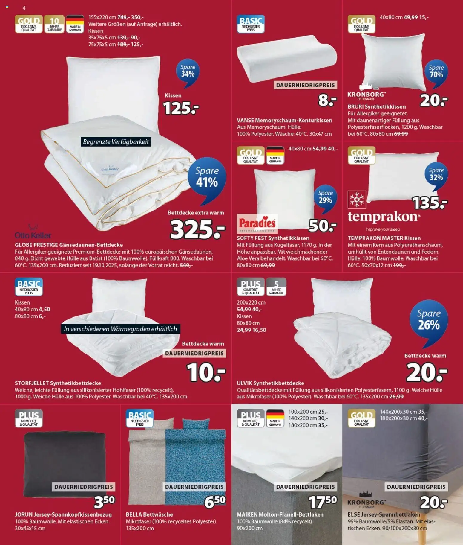 Angebote JYSK – gültig ab 30.12.2025 | Seite: 4 | Produkte: Hülle, Kissen, Bettwäsche, Bettdecke