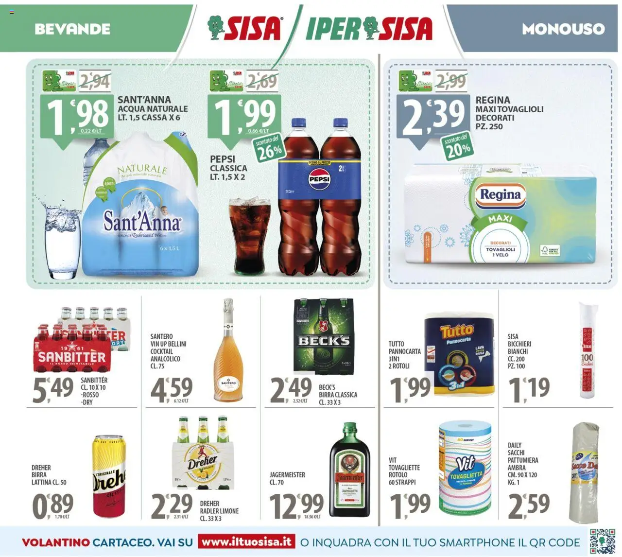 Volantino SISA del 12.09.2025 | Pagina: 11 | Prodotti: Birra, Acqua, Pattumiera, Tovagliette