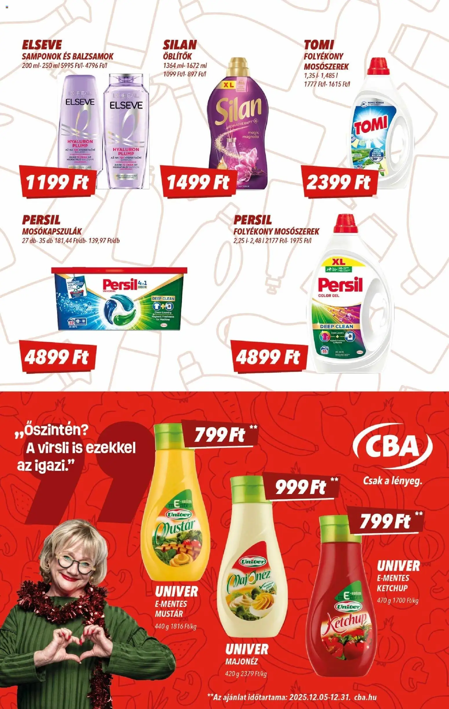 CBA akciós ujság - amely érvényes a következő dátumtól: 11.12.2025 | Oldal: 11 | Termékek: Virsli, Persil, Ketchup, Mustár